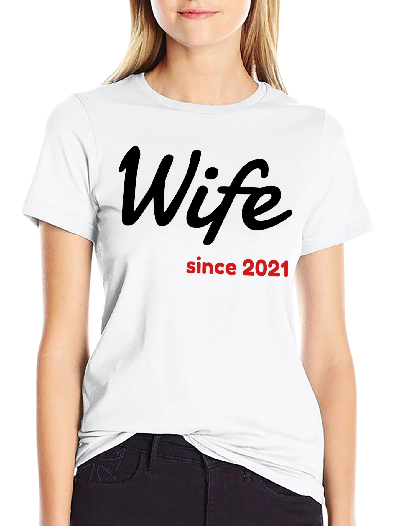 Wife Since 2021 Graphic Tee - Black