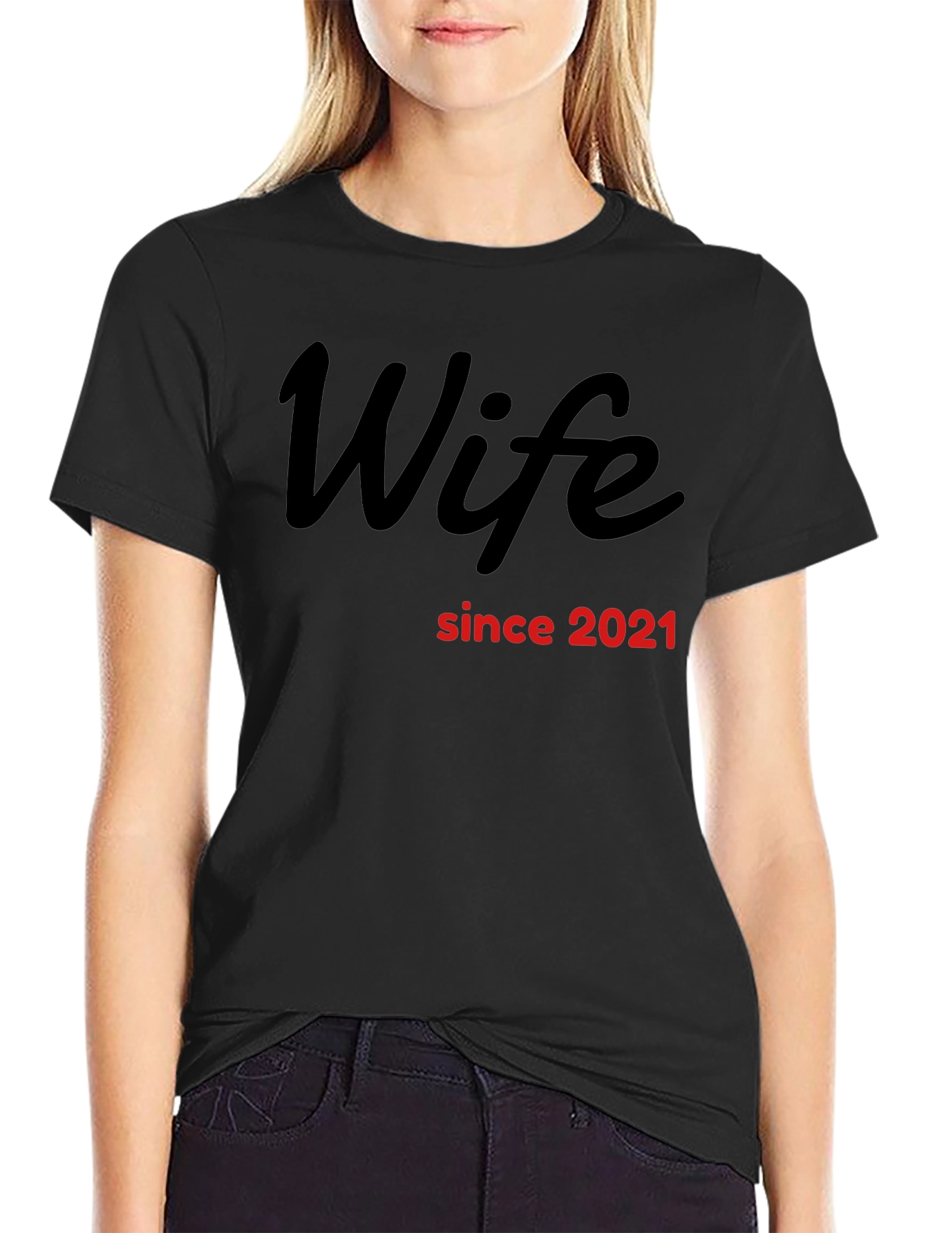 Wife Since 2021 Graphic Tee - Black
