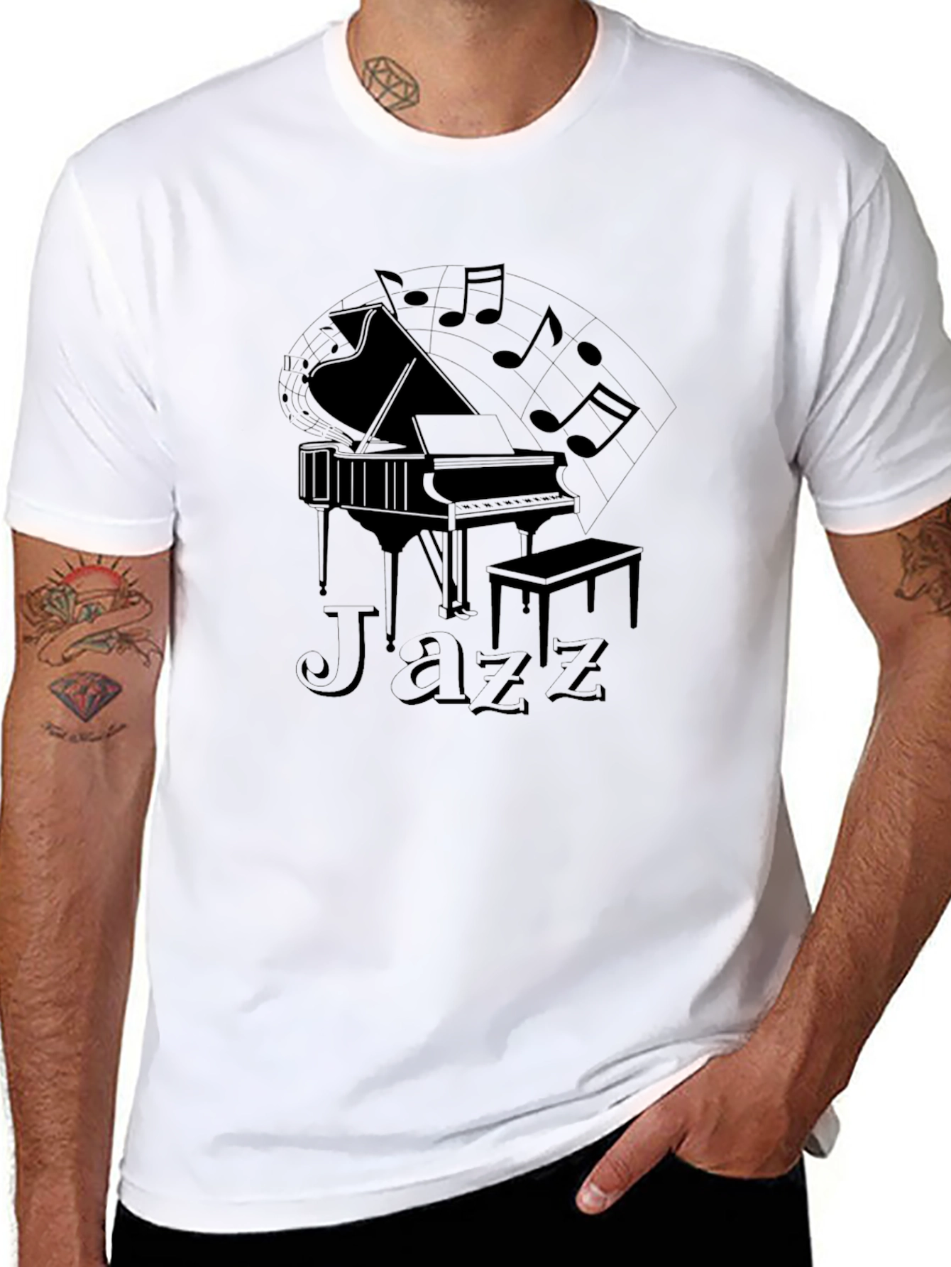 Jazz Piano Graphic T-Shirt - Musical Style