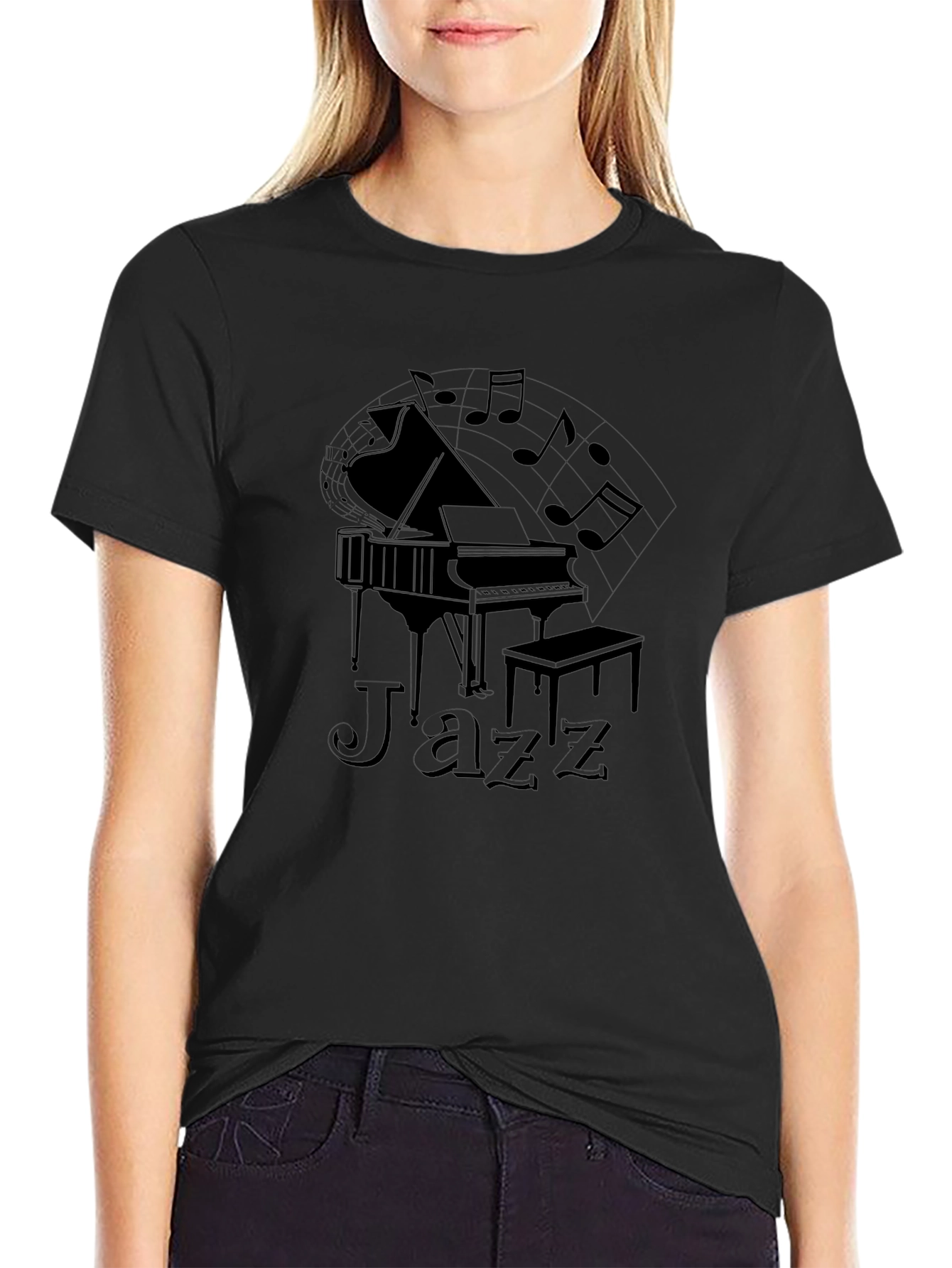 Jazz Piano Graphic T-Shirt - Musical Style