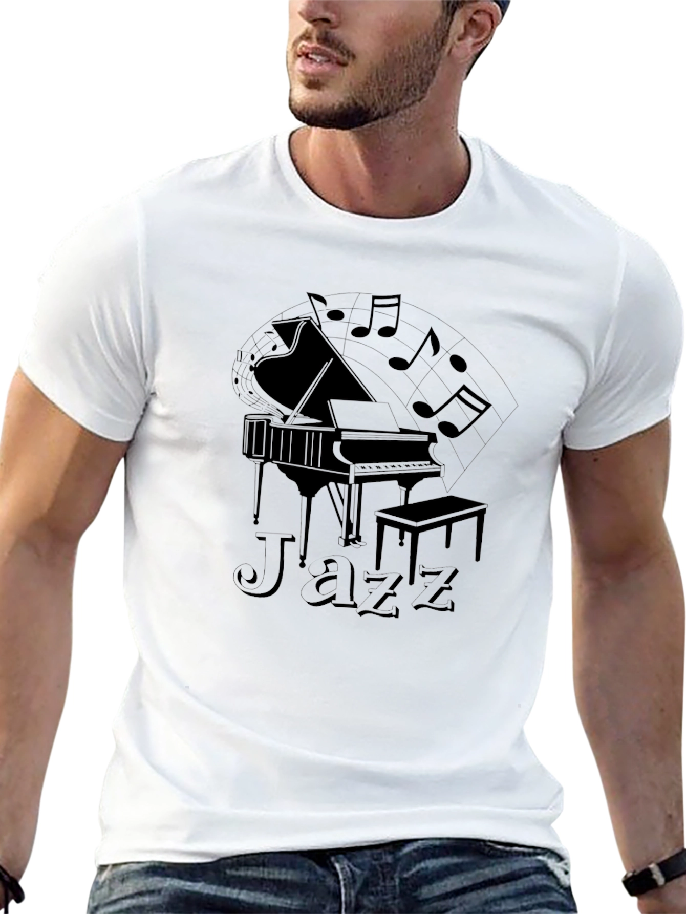 Jazz Piano Graphic T-Shirt - Musical Style