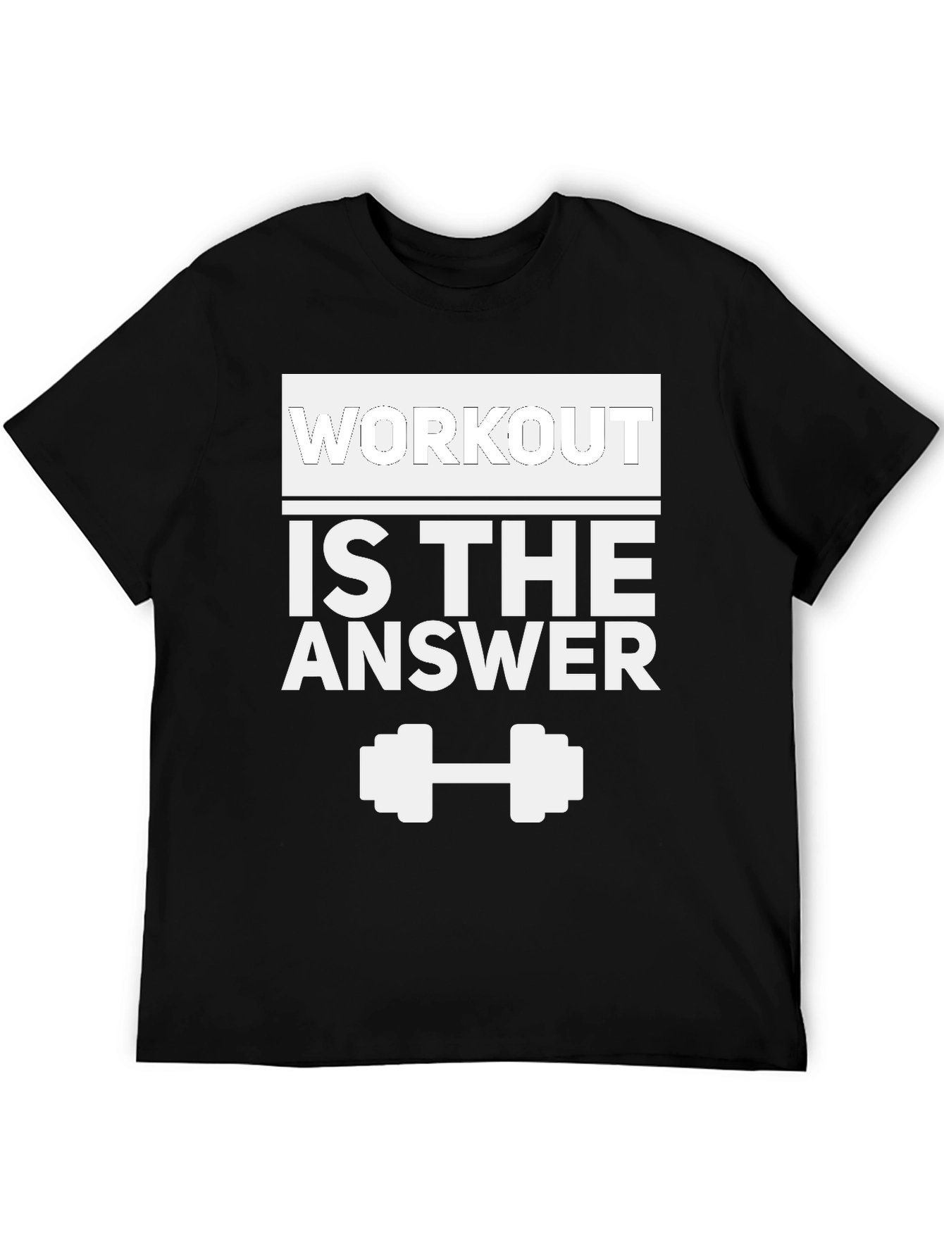 Workout is the Answer Black Graphic Tee