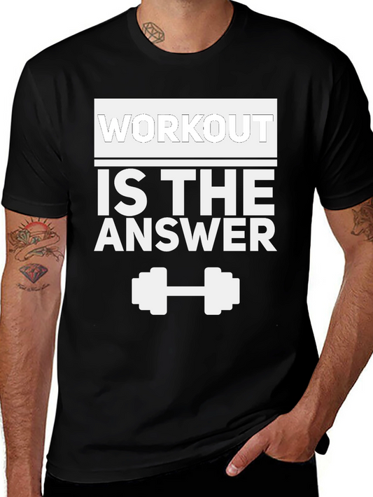 Workout is the Answer Black Graphic Tee