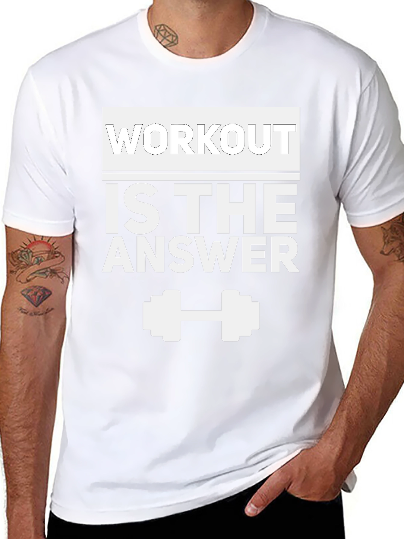 Workout is the Answer Black Graphic Tee