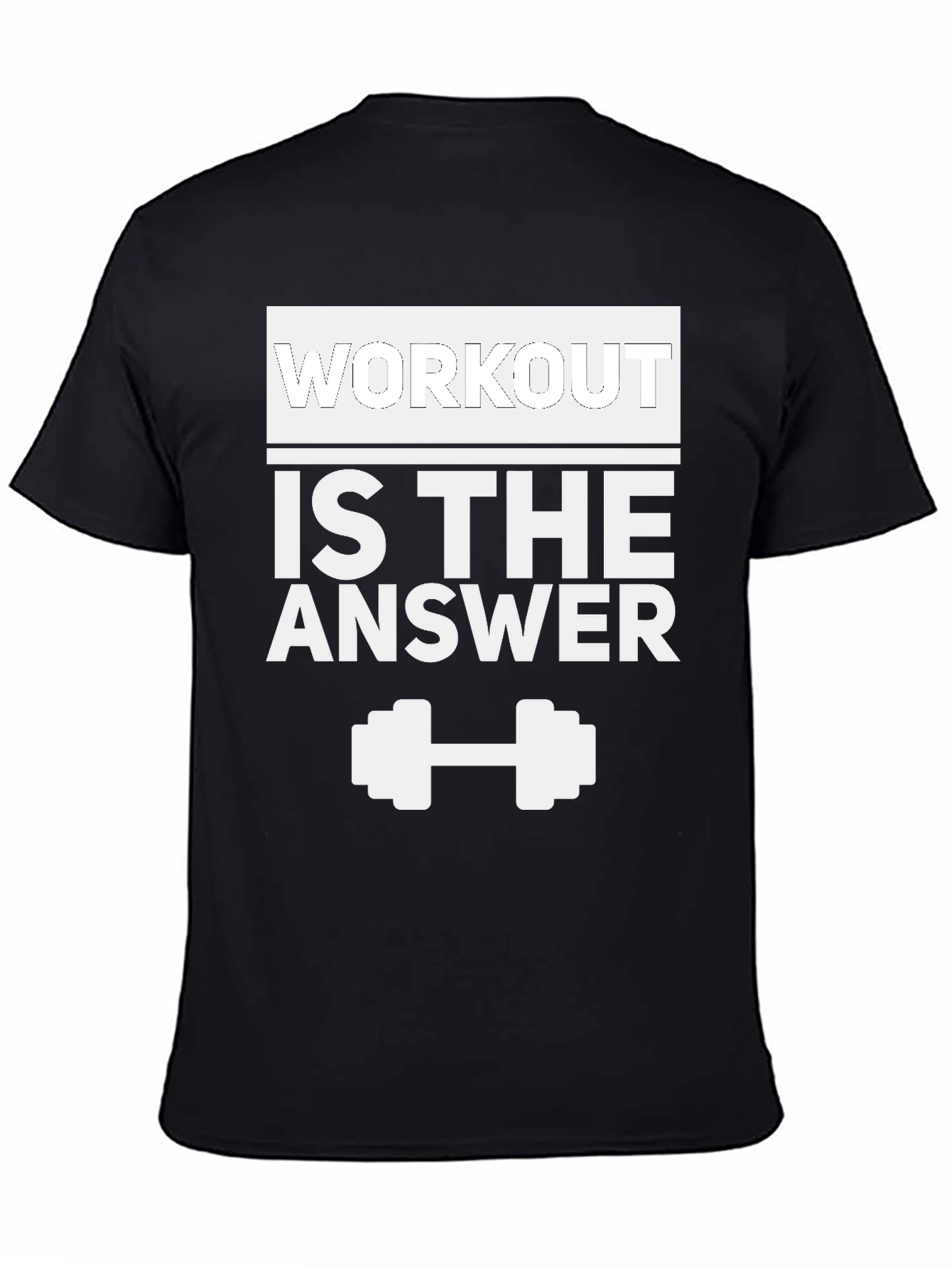 Workout is the Answer Black Graphic Tee