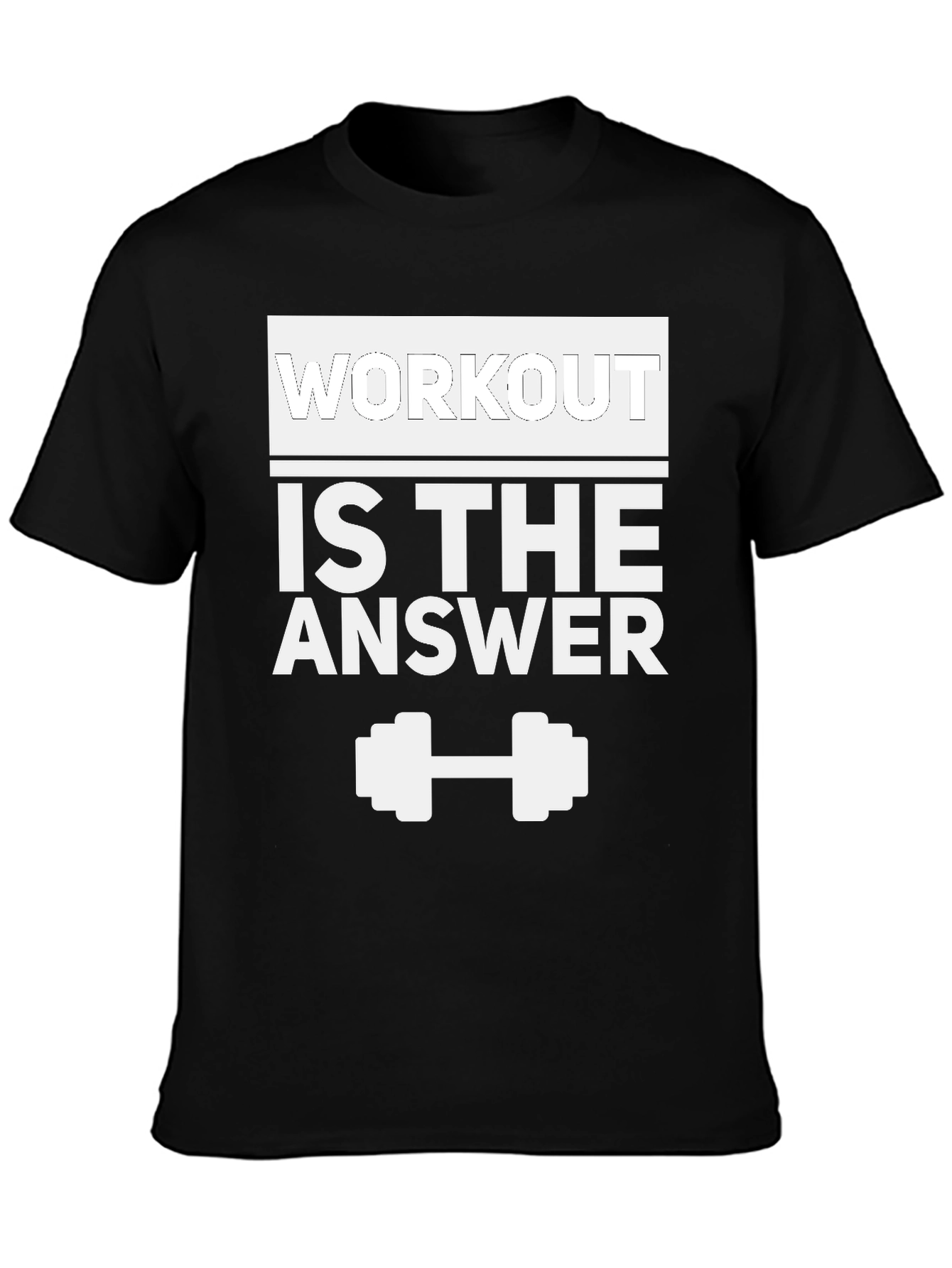 Workout is the Answer Black Graphic Tee