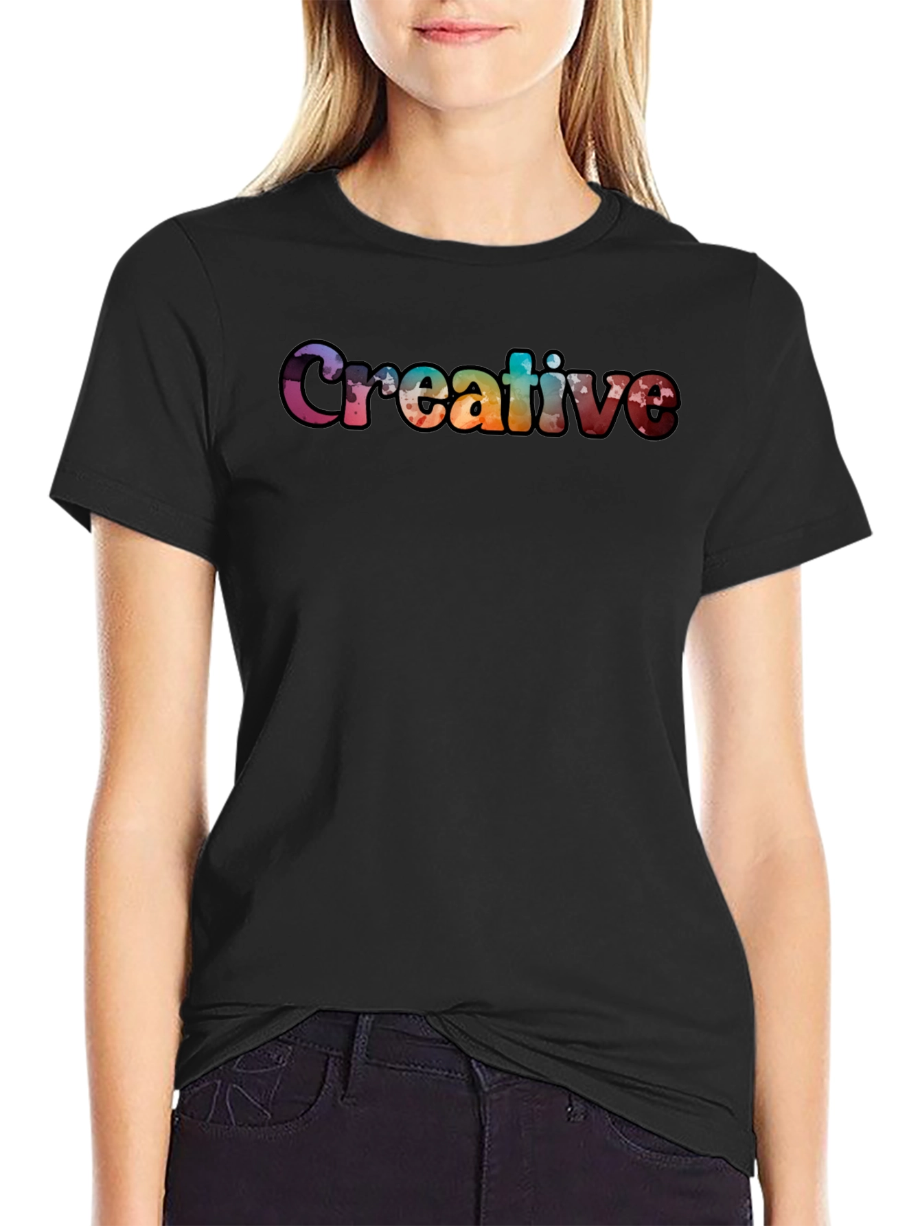 Creative Graphic Black T-Shirt