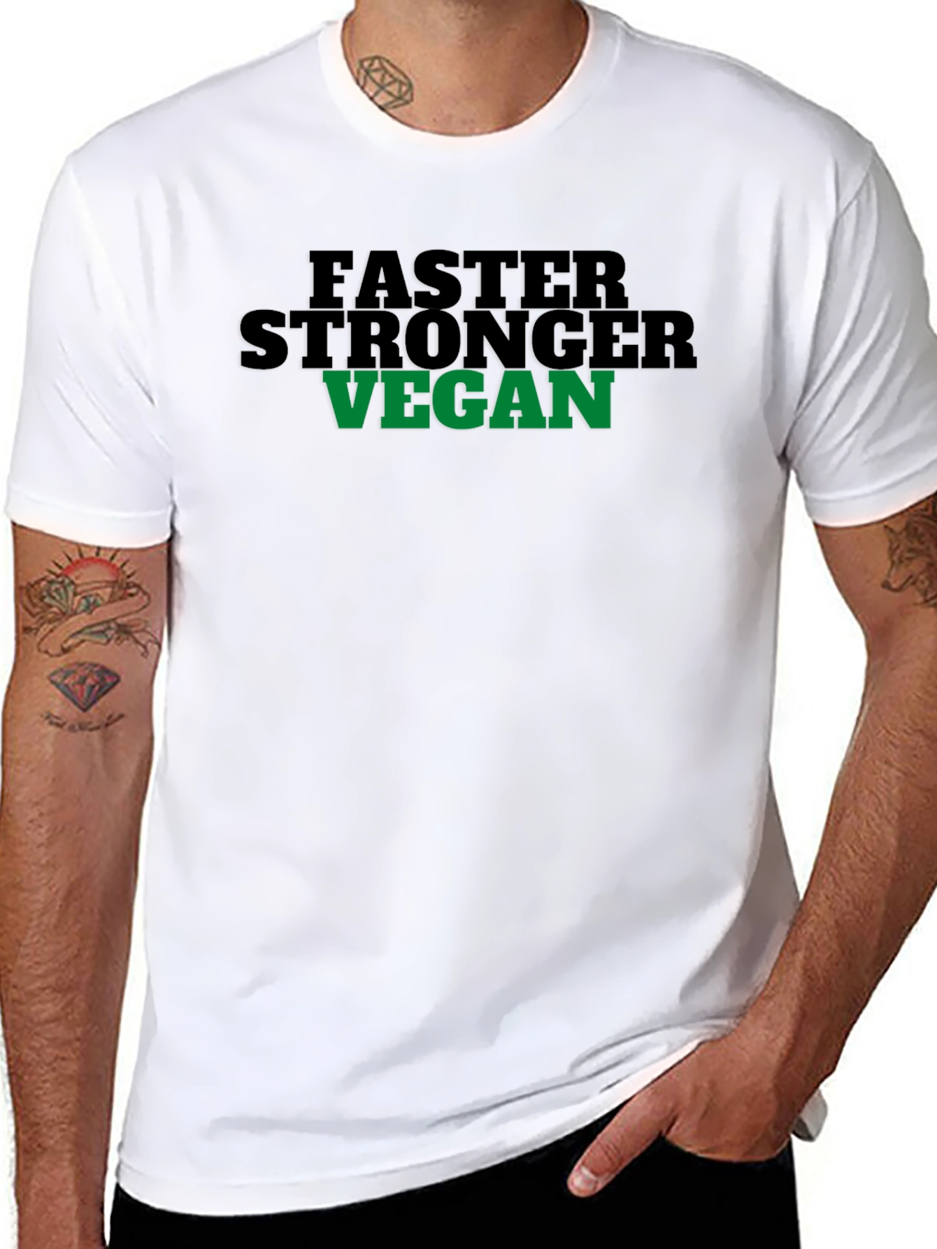 Vegan T-Shirt: Faster Stronger Vegan Graphic Tee