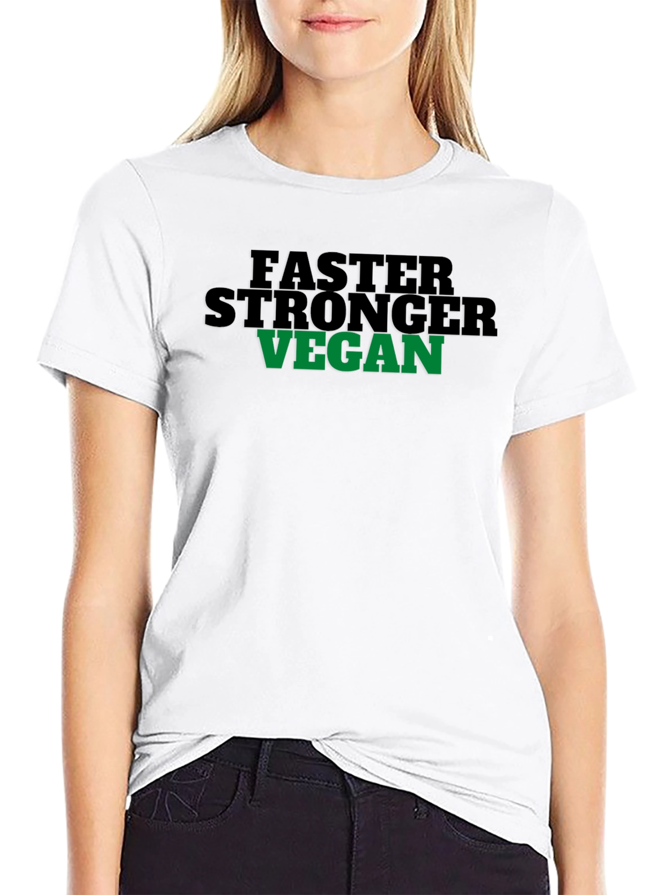 Vegan T-Shirt: Faster Stronger Vegan Graphic Tee