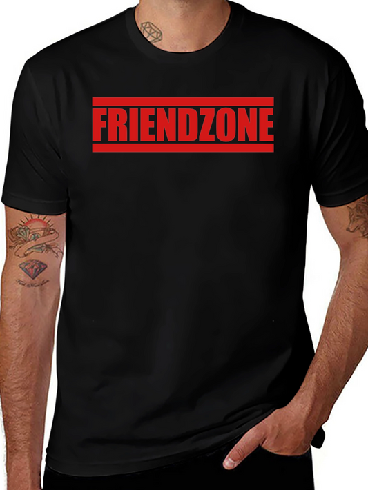 Friendzone Tee - Black Cotton Graphic T-Shirt