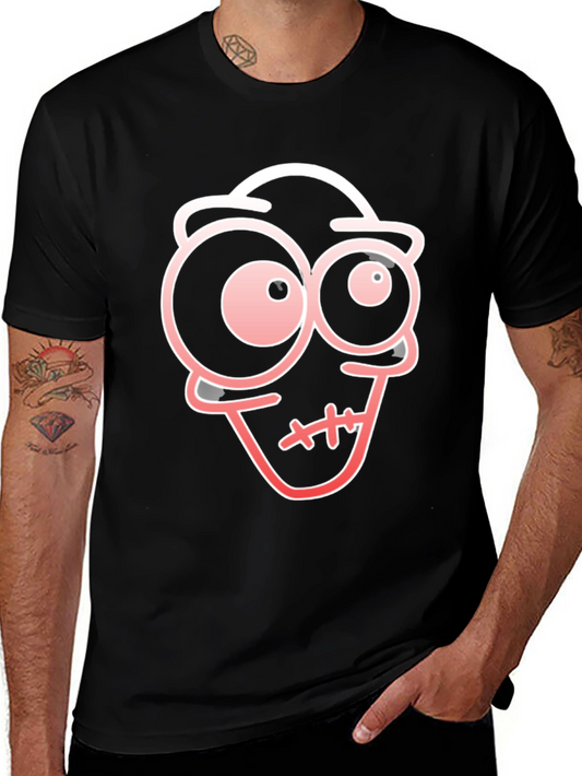 Cartoon Face Black T-Shirt