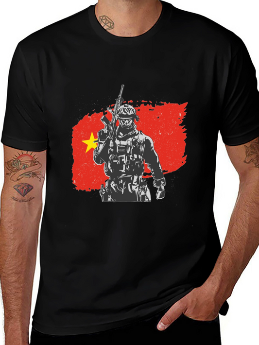 Vietnam Soldier Graphic Tee - Black