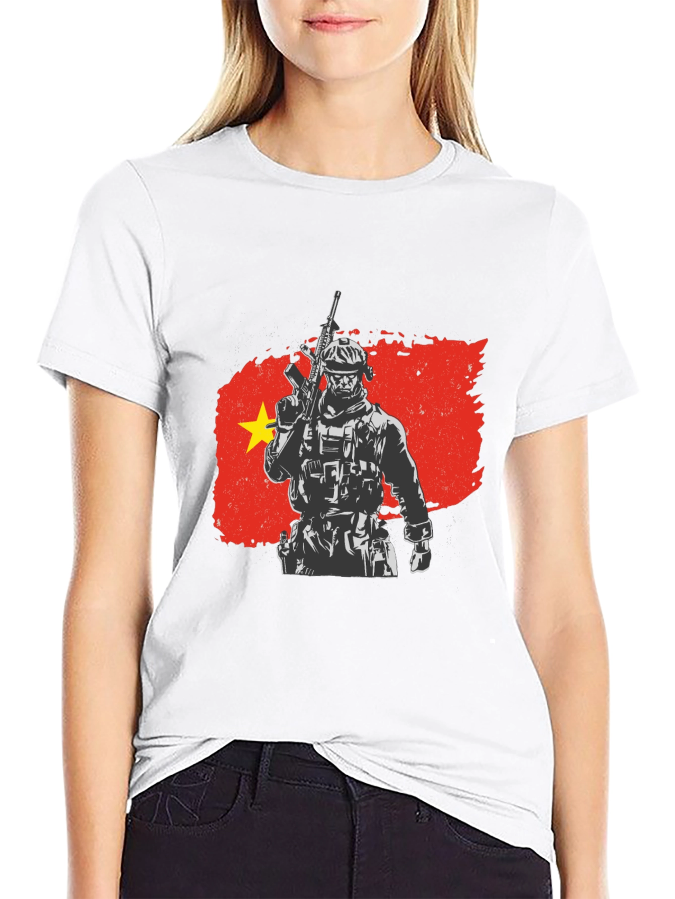 Vietnam Soldier Graphic Tee - Black