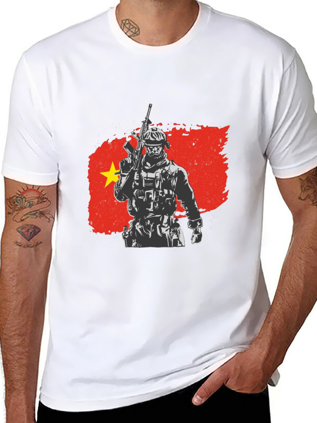 Vietnam Soldier Graphic Tee - Black