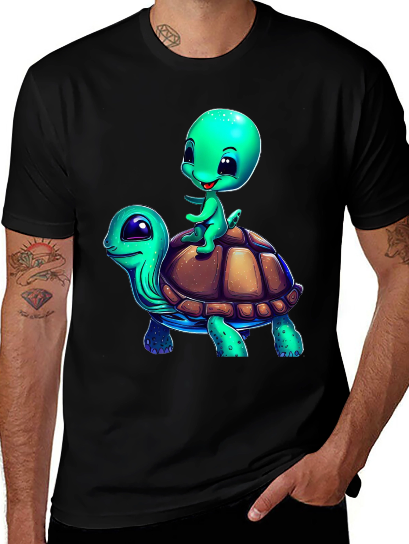 Cartoon Turtle Ride T-Shirt
