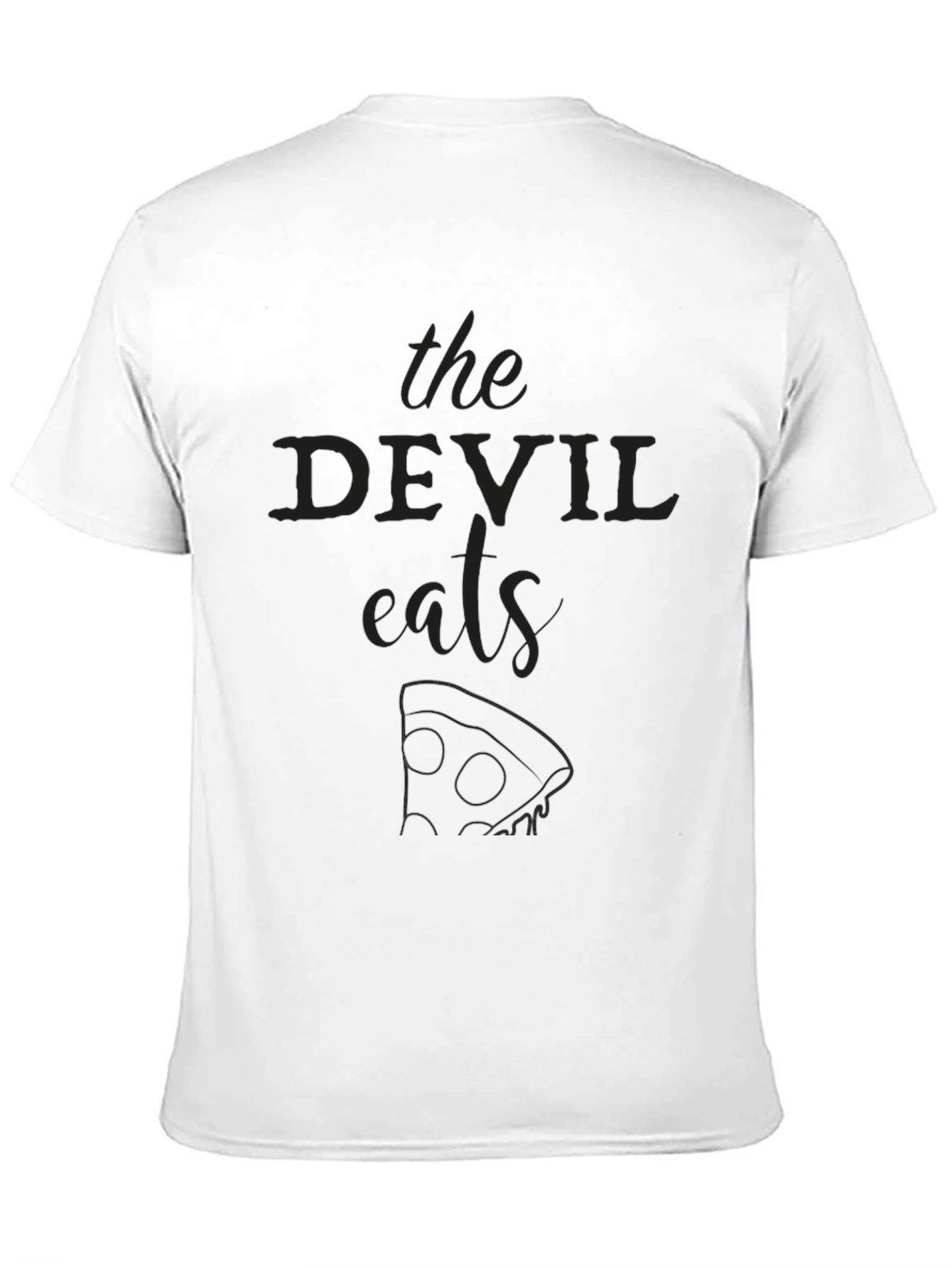 The Devil Eats Pizza Black Graphic Tee