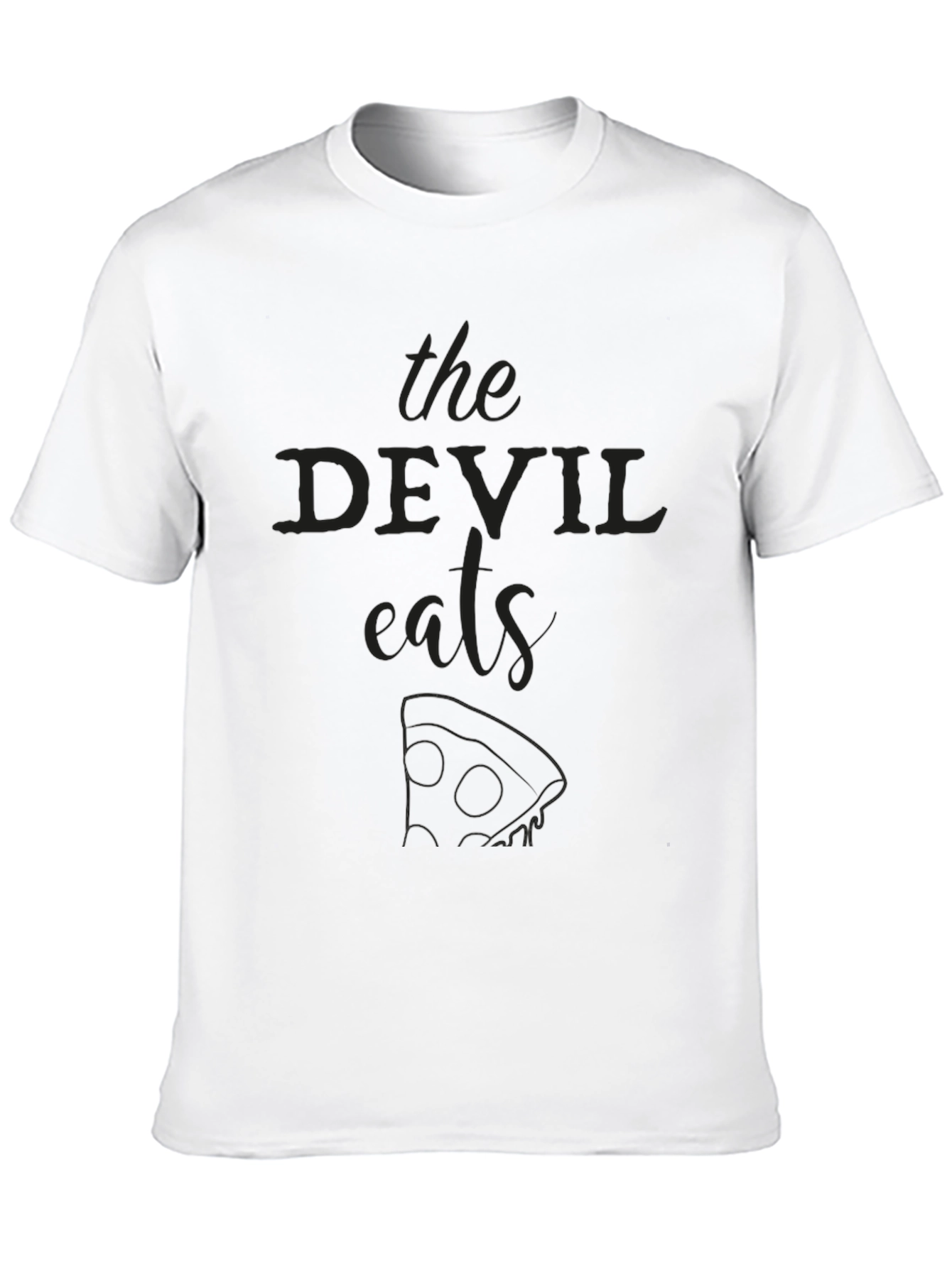 The Devil Eats Pizza Black Graphic Tee