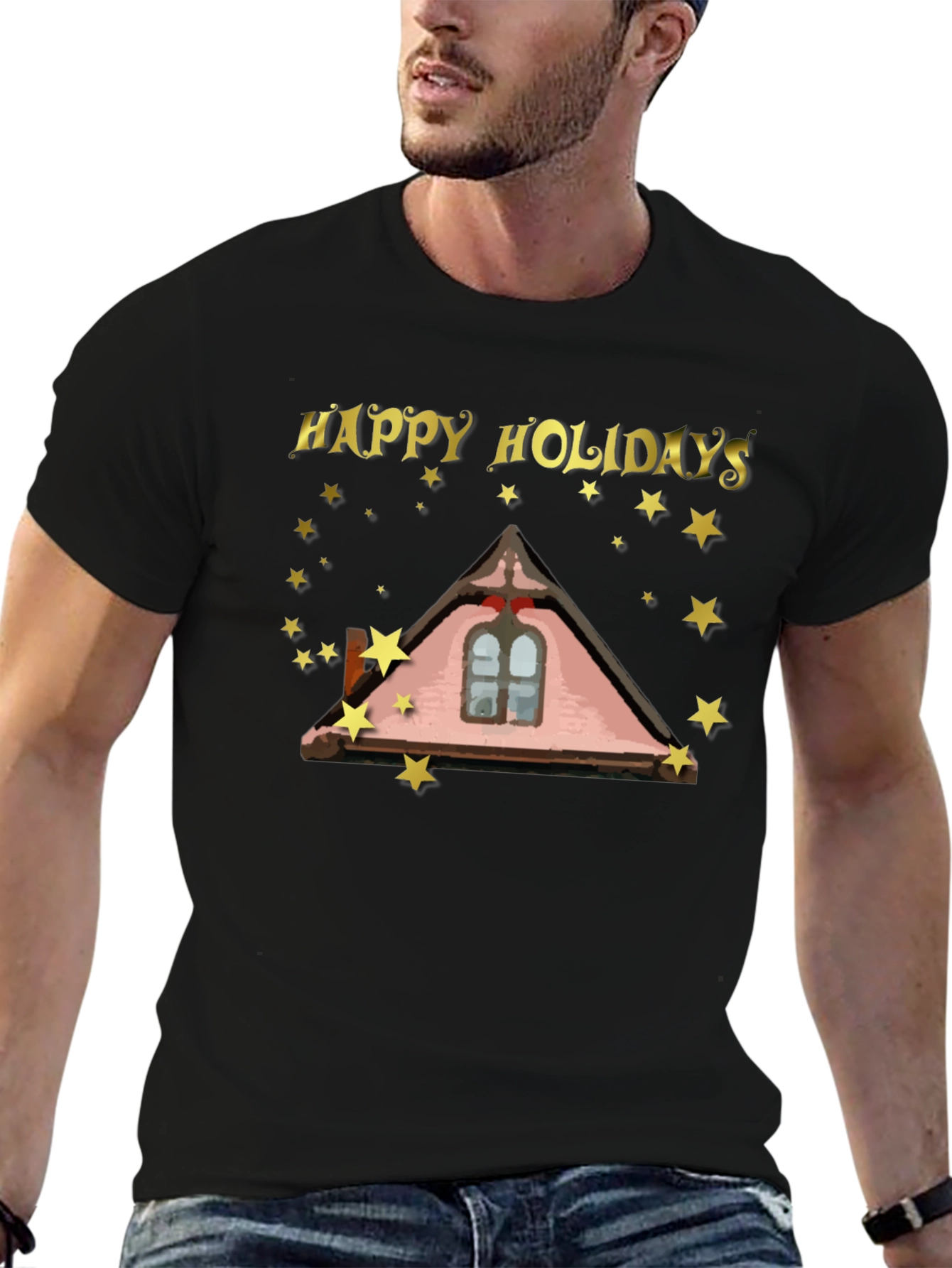 Happy Holidays Roofline Star T-Shirt