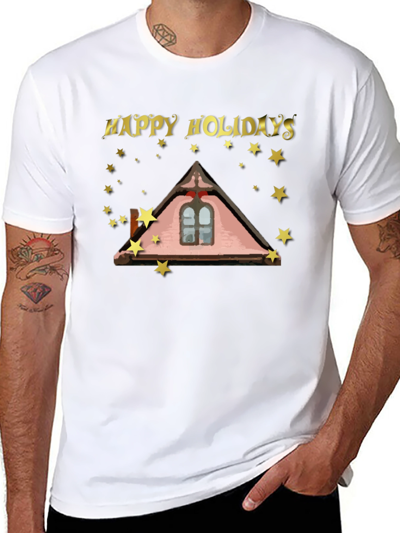 Happy Holidays Roofline Star T-Shirt