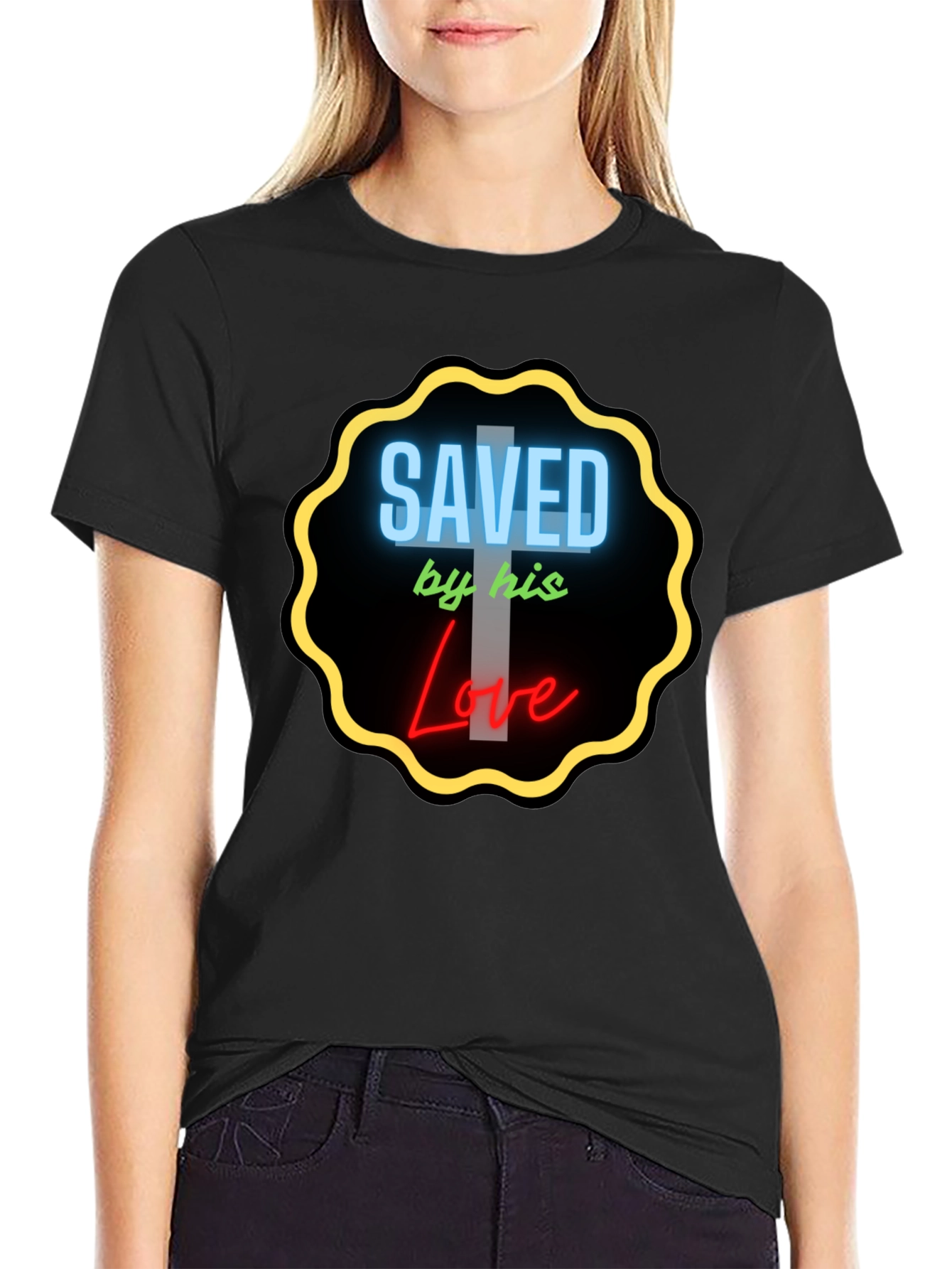 Saved by His Love Graphic Tee - Christian T-Shirt