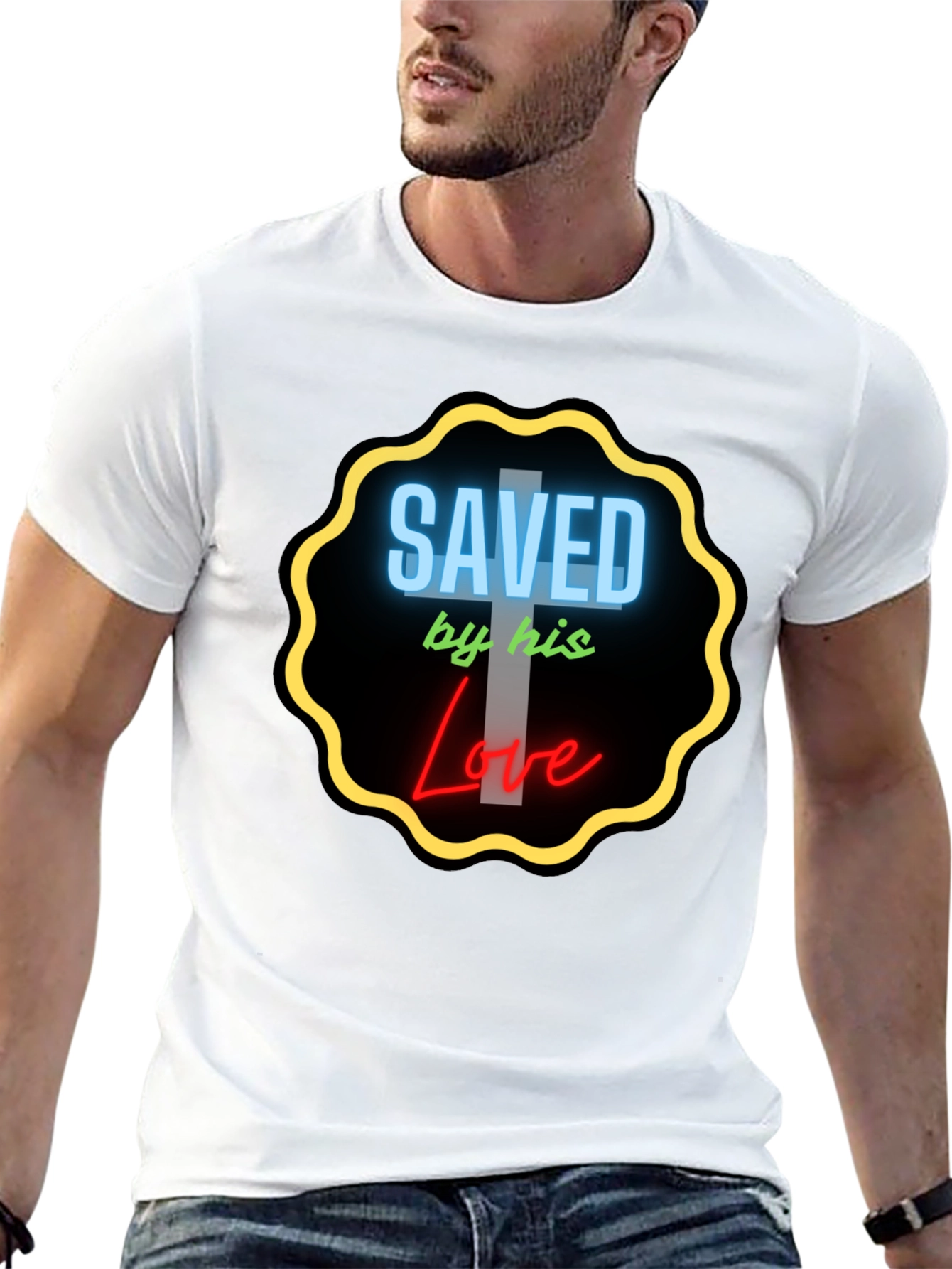 Saved by His Love Graphic Tee - Christian T-Shirt