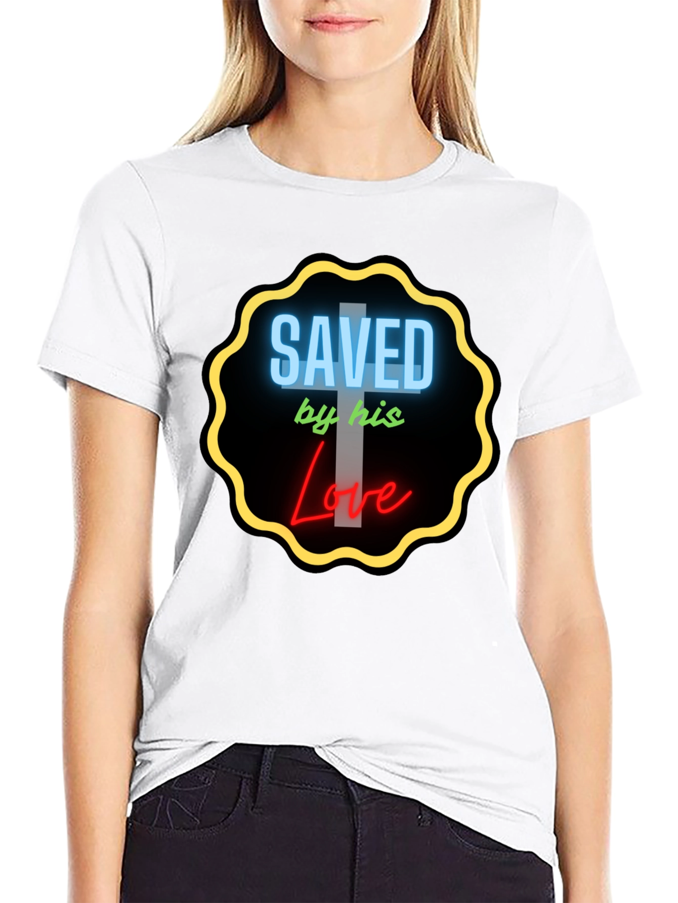 Saved by His Love Graphic Tee - Christian T-Shirt
