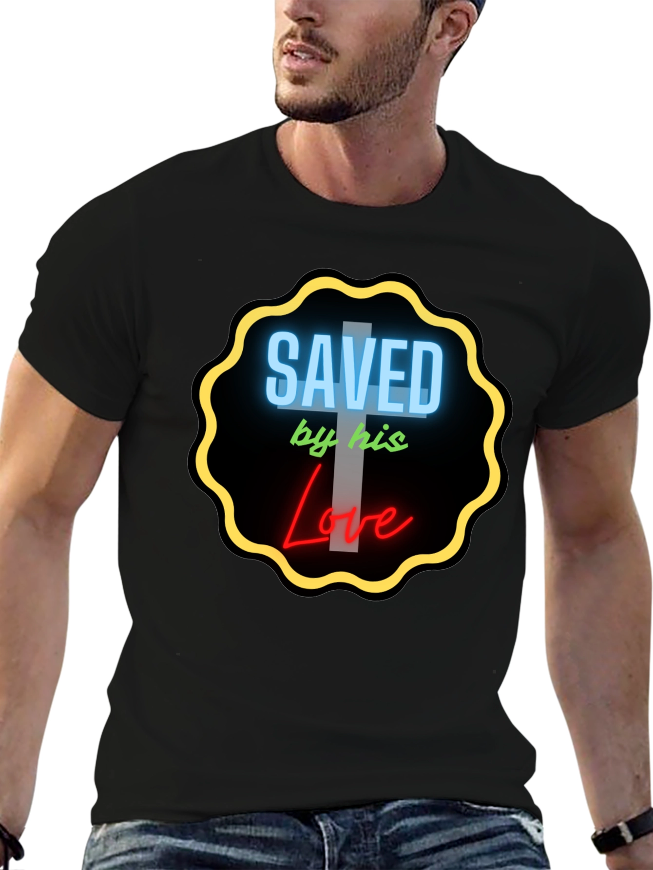 Saved by His Love Graphic Tee - Christian T-Shirt