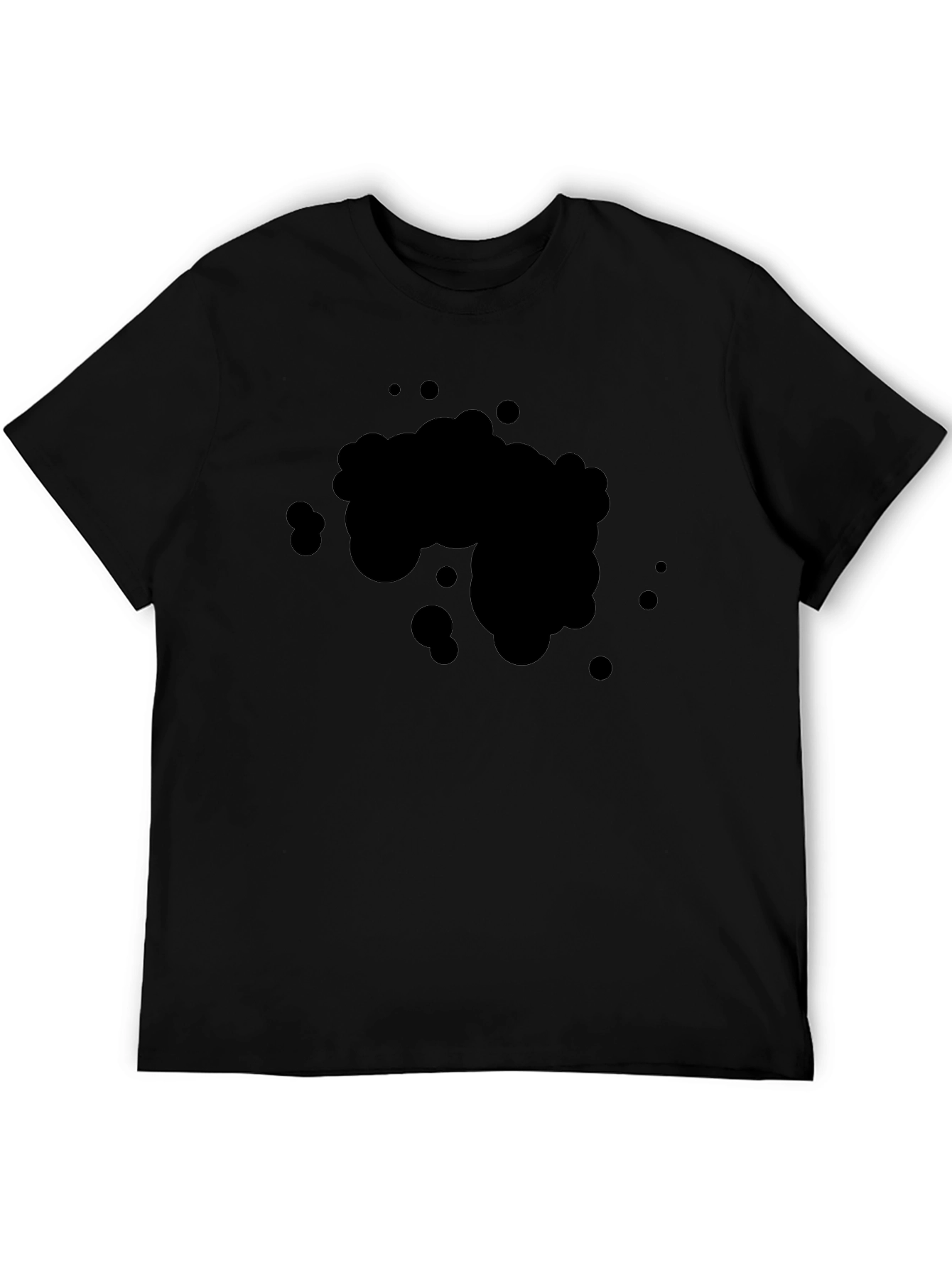 Mens Solid Black Crew Neck Short Sleeve T-Shirt