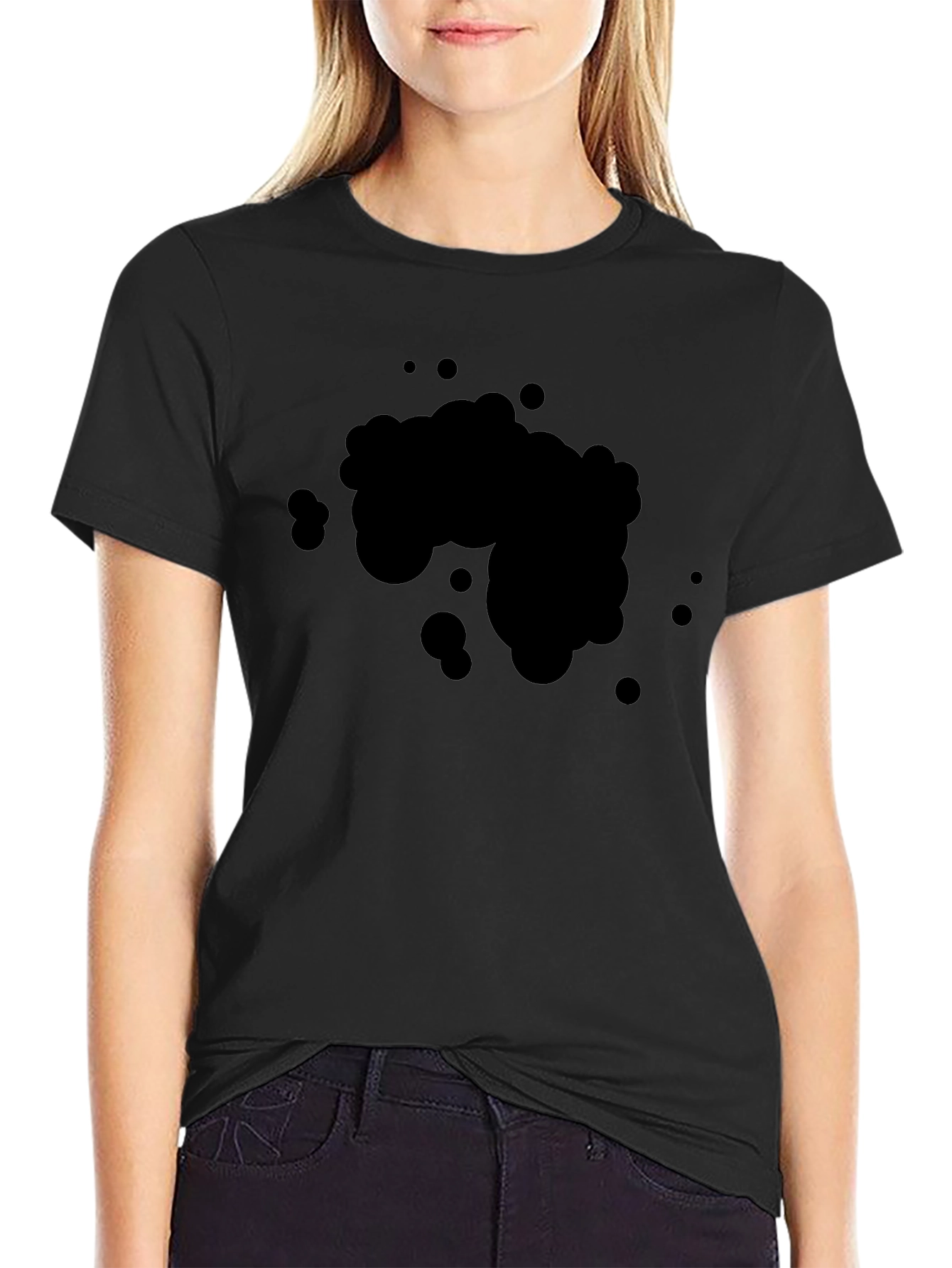 Mens Solid Black Crew Neck Short Sleeve T-Shirt