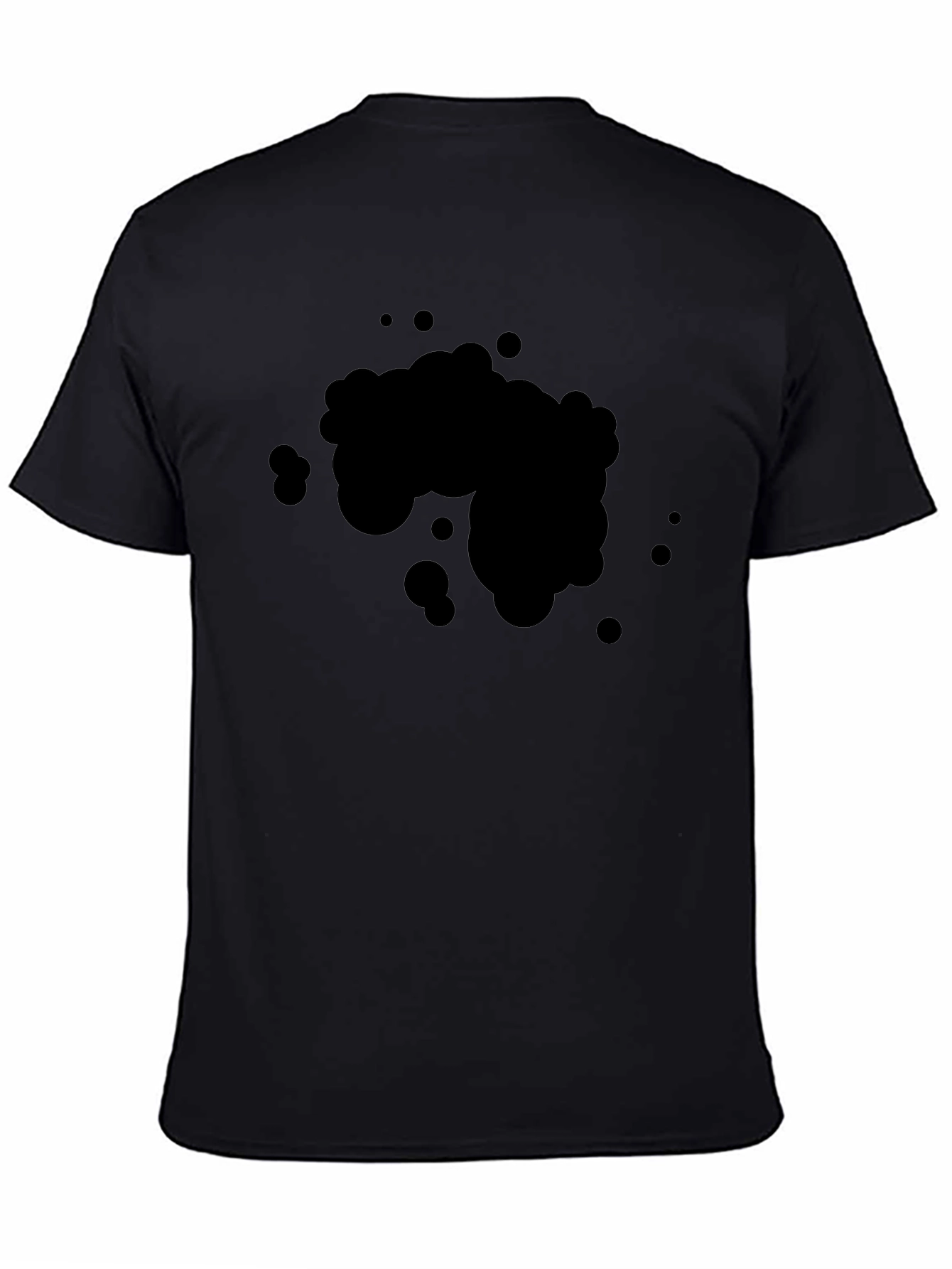 Mens Solid Black Crew Neck Short Sleeve T-Shirt