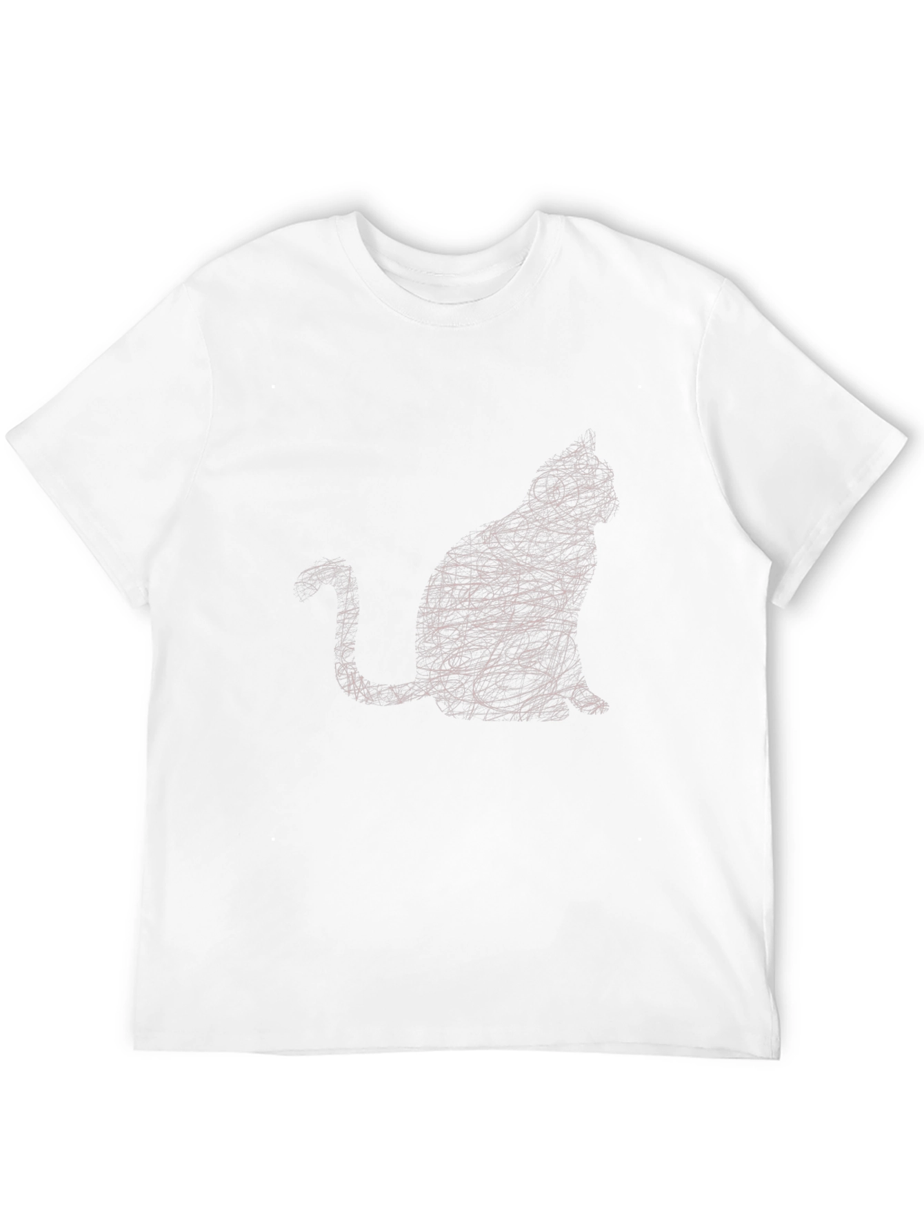 Abstract Cat Graphic T-Shirt - Stylish Black Tee