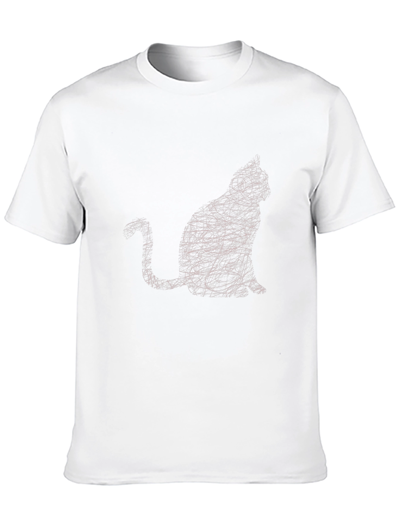 Abstract Cat Graphic T-Shirt - Stylish Black Tee