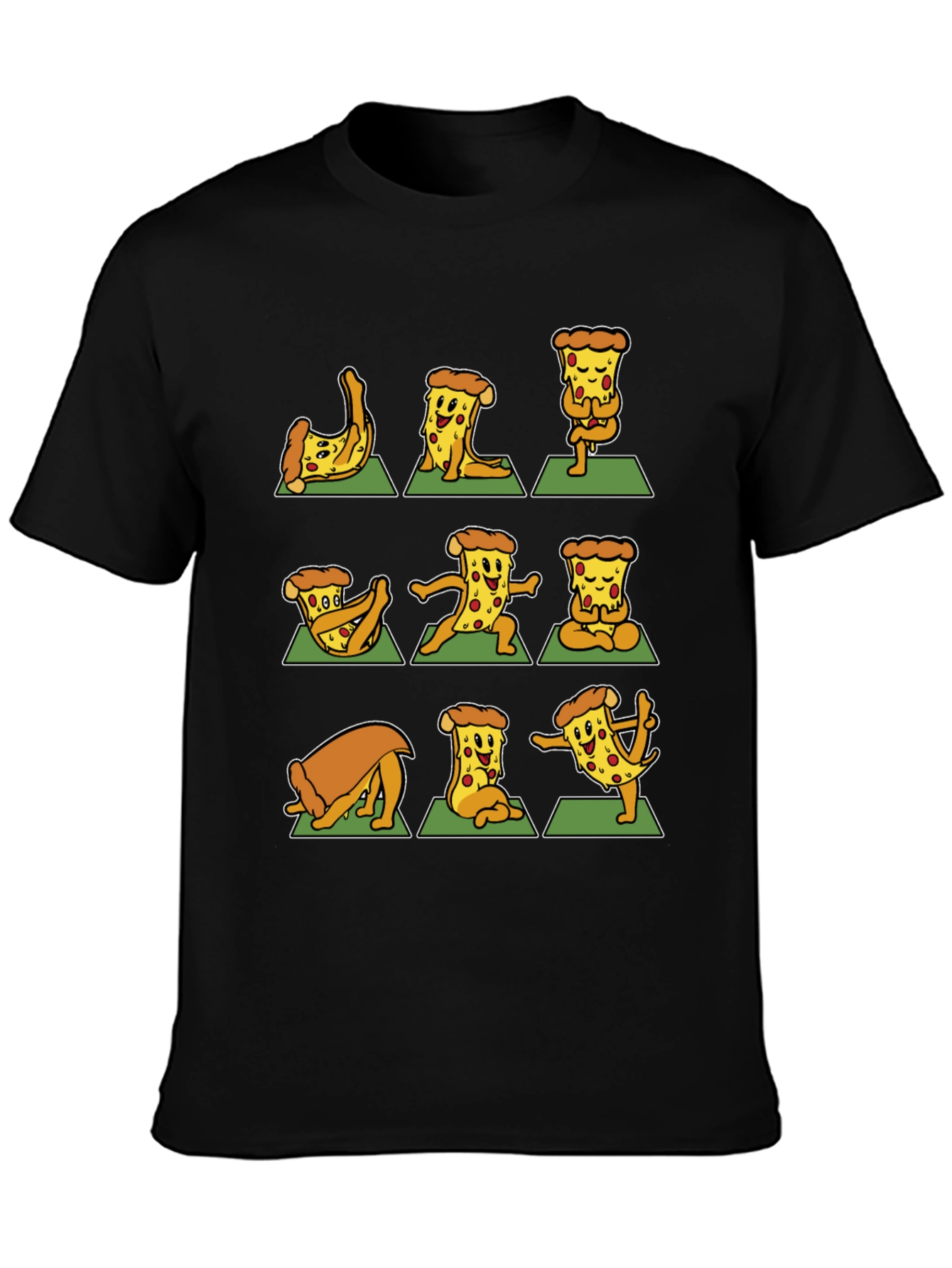 Pizza Yoga T-Shirt - Black Graphic Tee