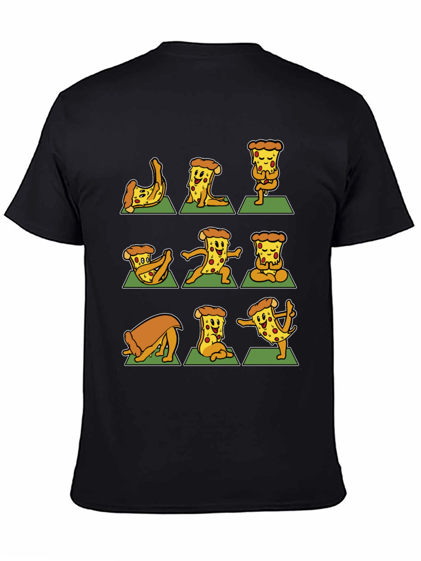 Pizza Yoga T-Shirt - Black Graphic Tee