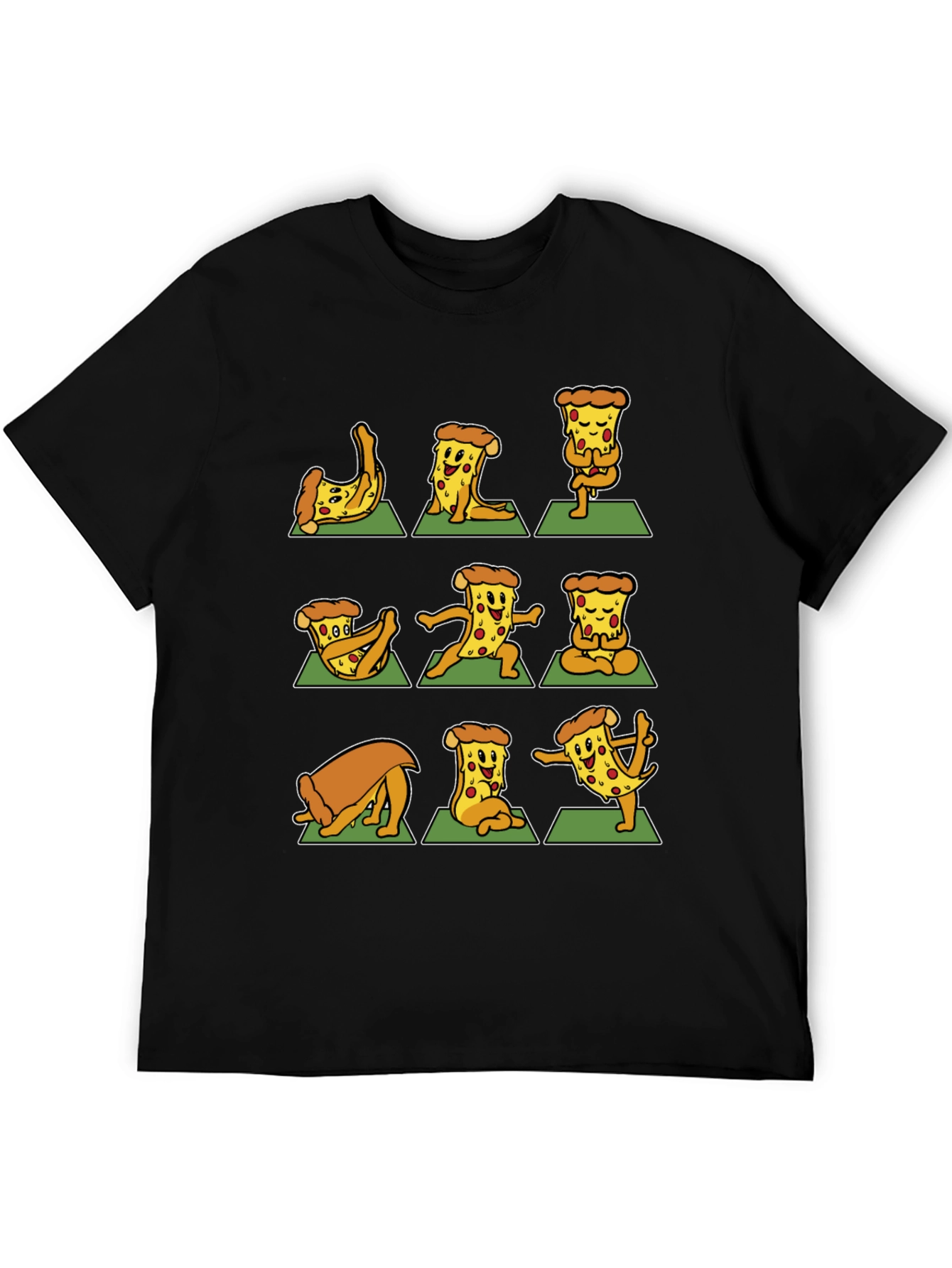 Pizza Yoga T-Shirt - Black Graphic Tee
