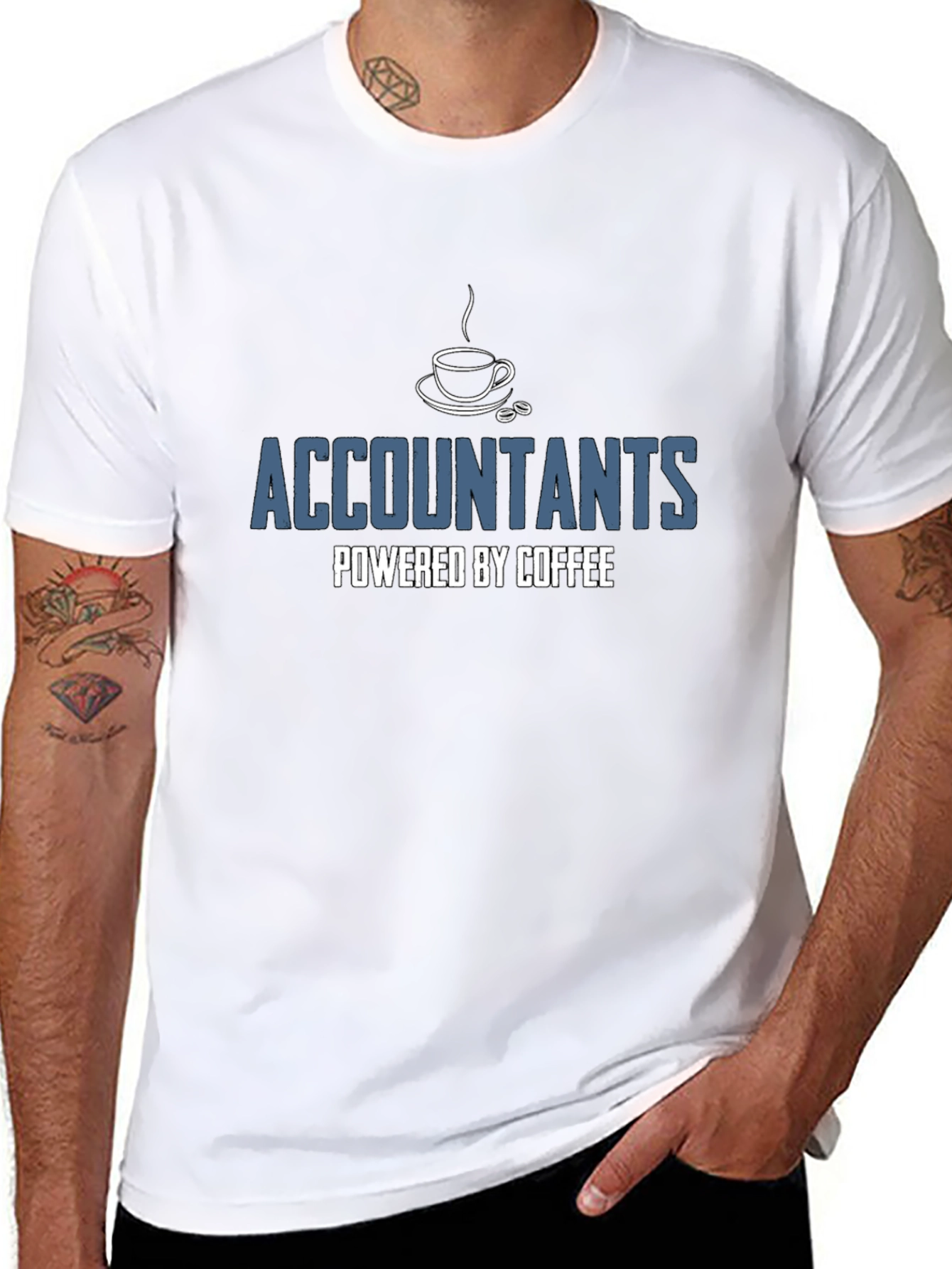 Accountants Powered by Coffee Black T-Shirt