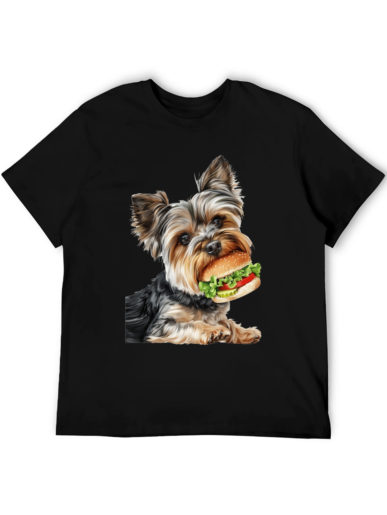 Yorkie Dog Burger Graphic Tee