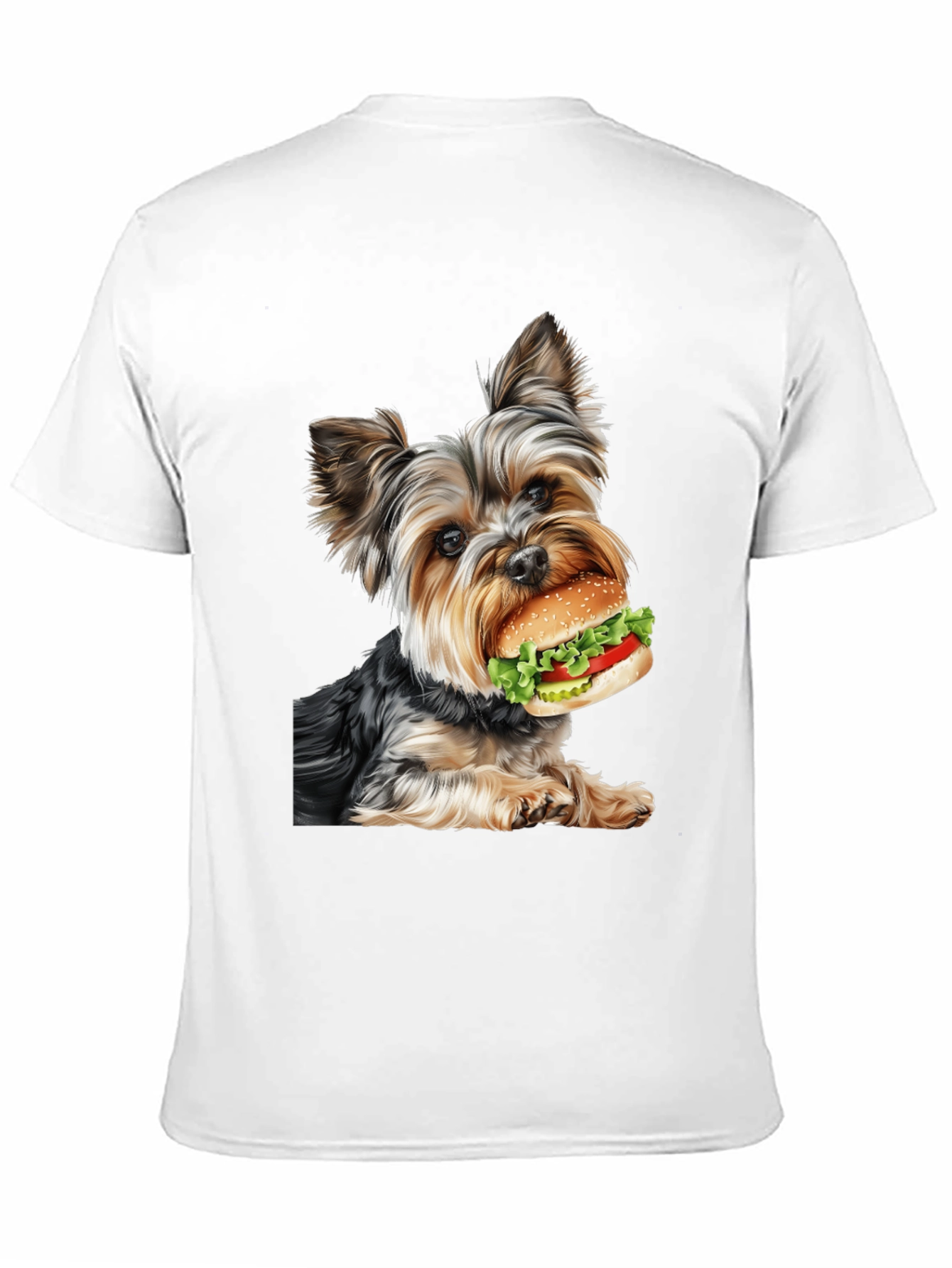 Yorkie Dog Burger Graphic Tee