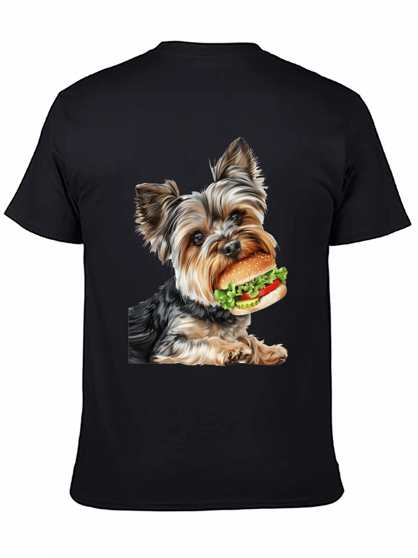 Yorkie Dog Burger Graphic Tee