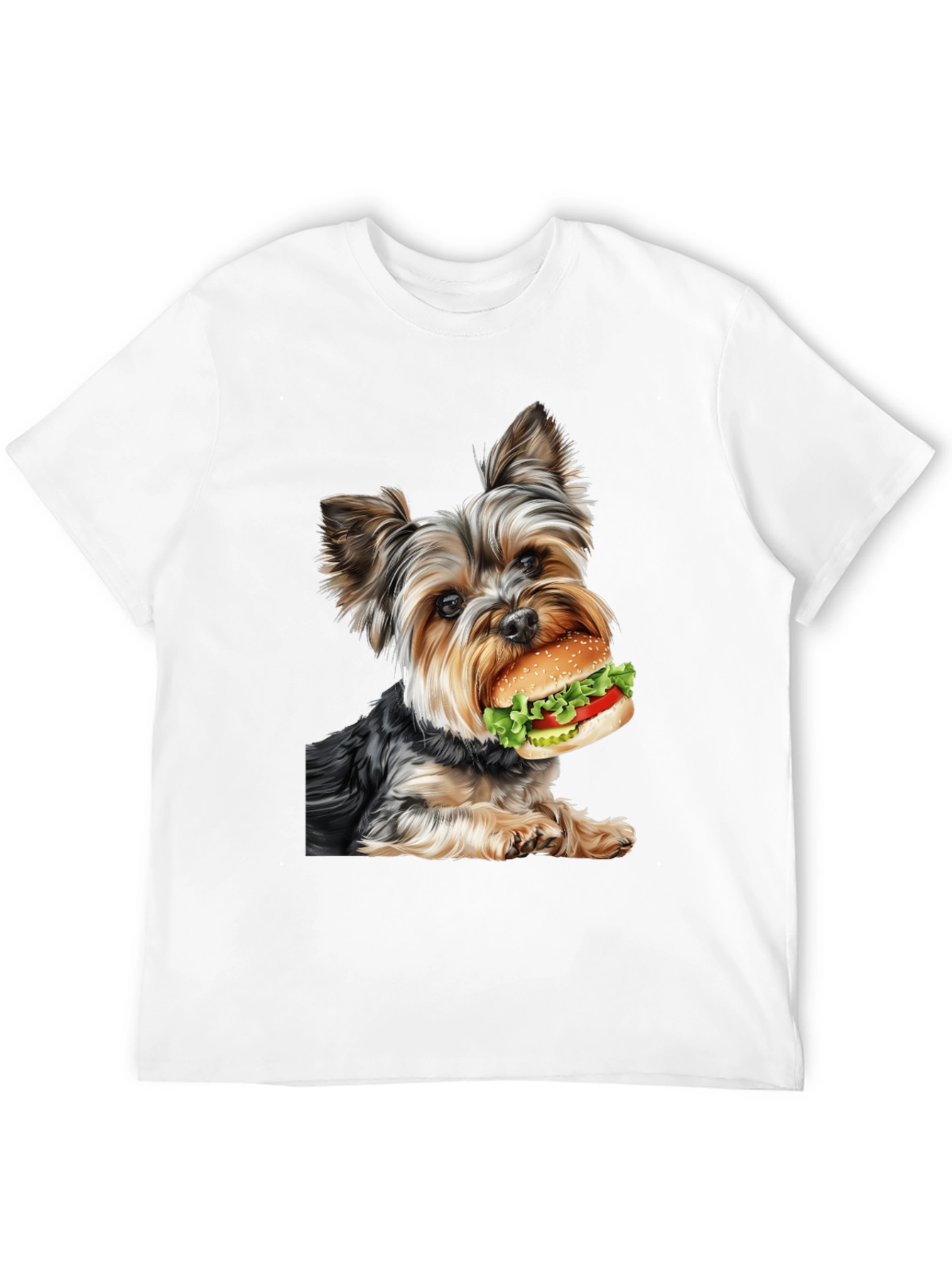 Yorkie Dog Burger Graphic Tee