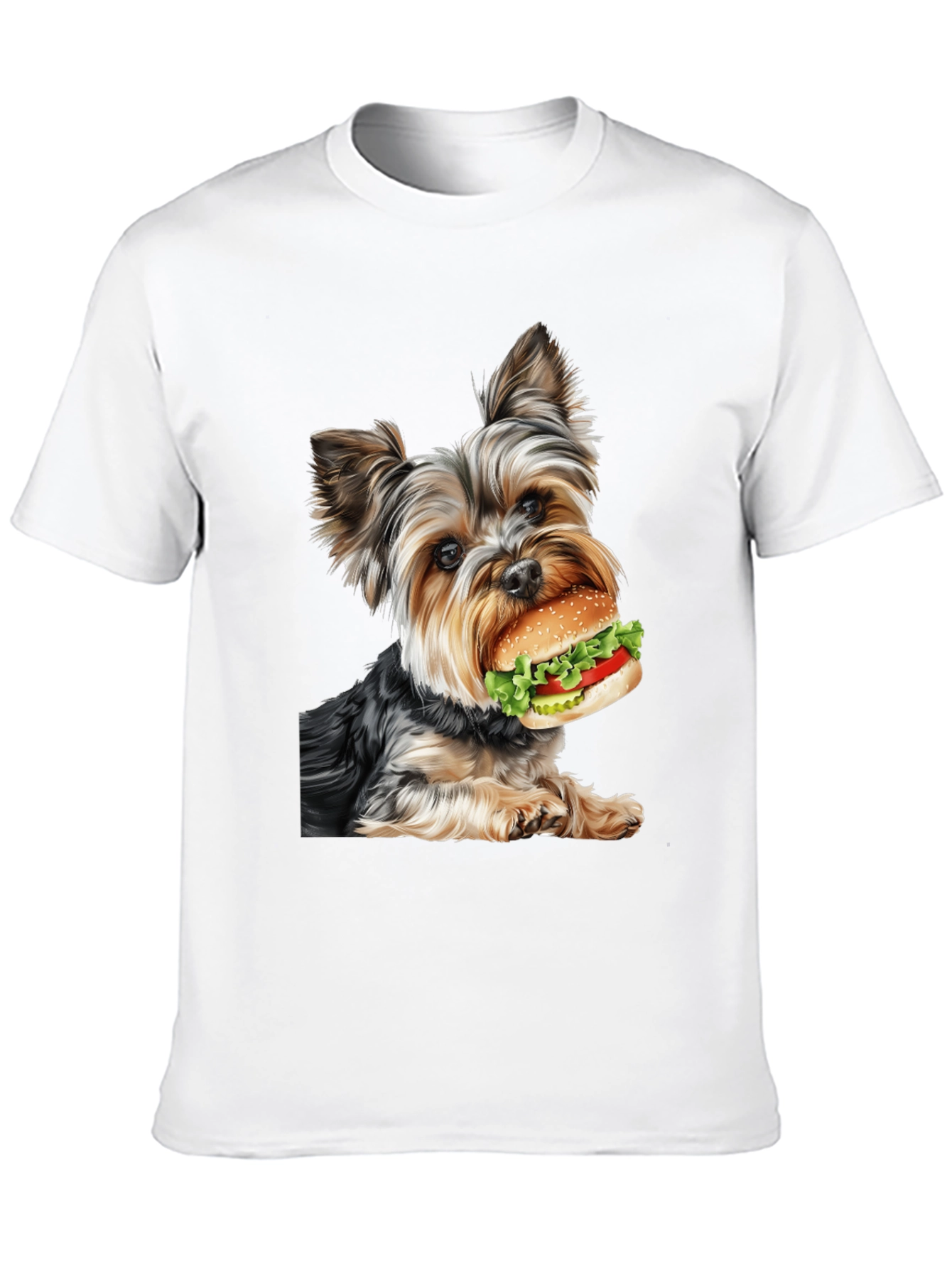 Yorkie Dog Burger Graphic Tee