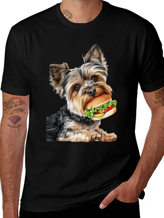Yorkie Dog Burger Graphic Tee