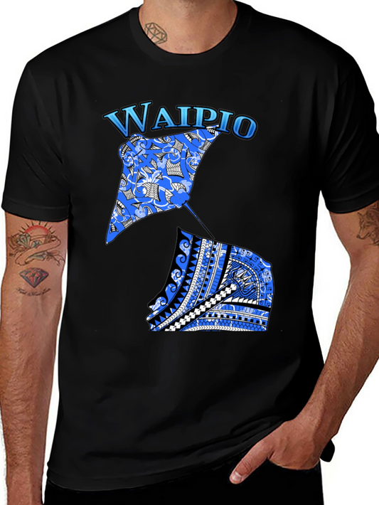 Waipio Stingray Graphic Black T-Shirt