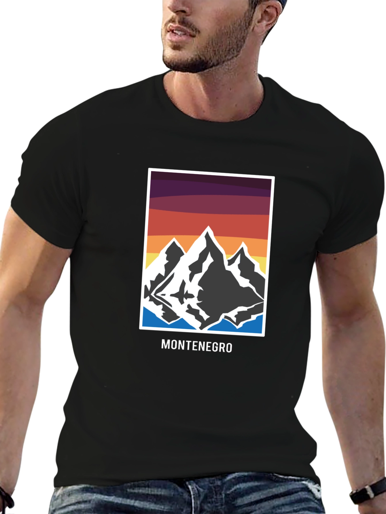 Montenegro Mountain Graphic Tee - Stylish Black T-Shirt