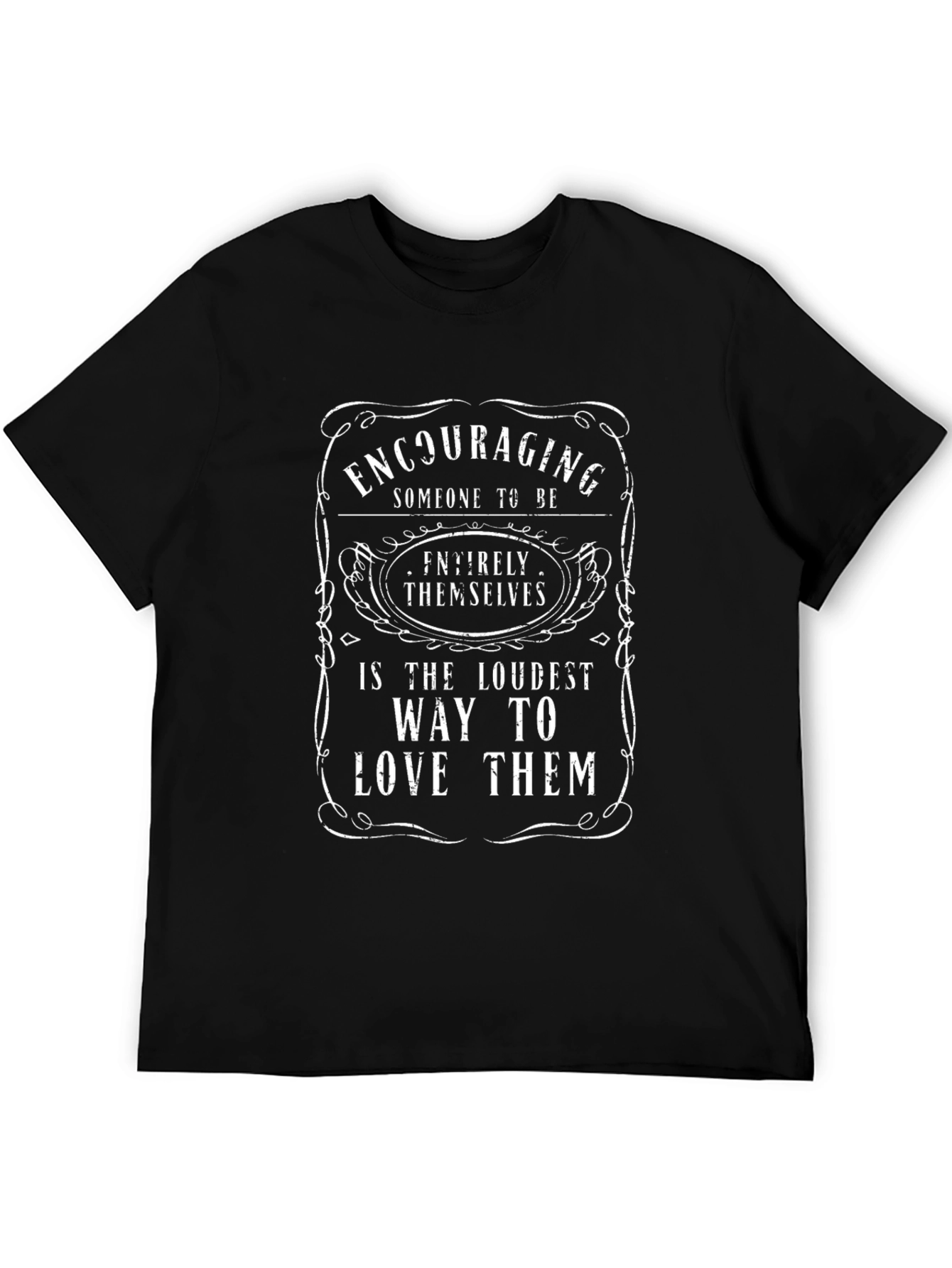 Encouraging Love Graphic Tee - Black Cotton Blend