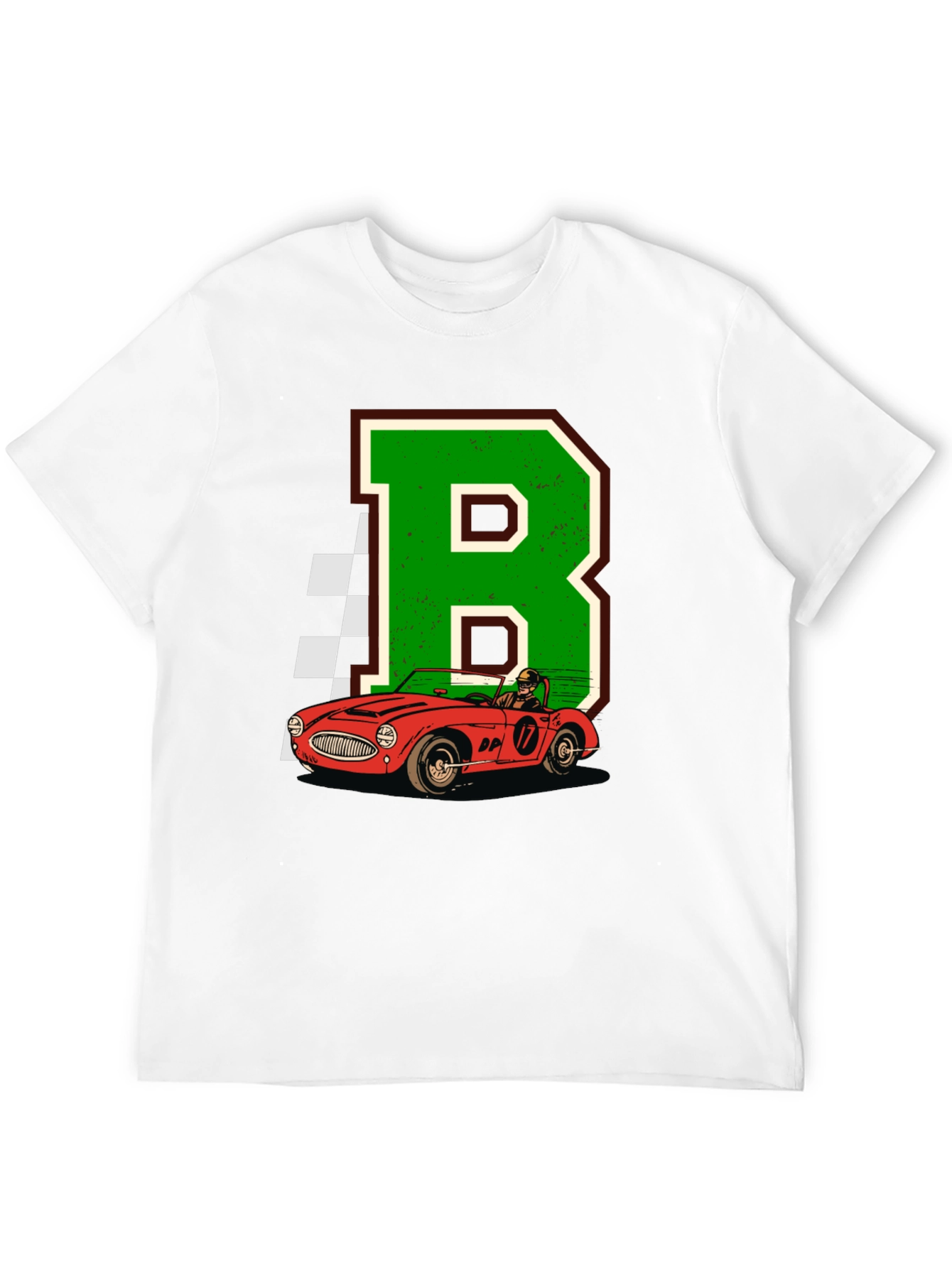Retro Racing Car Tee - Letter B Design