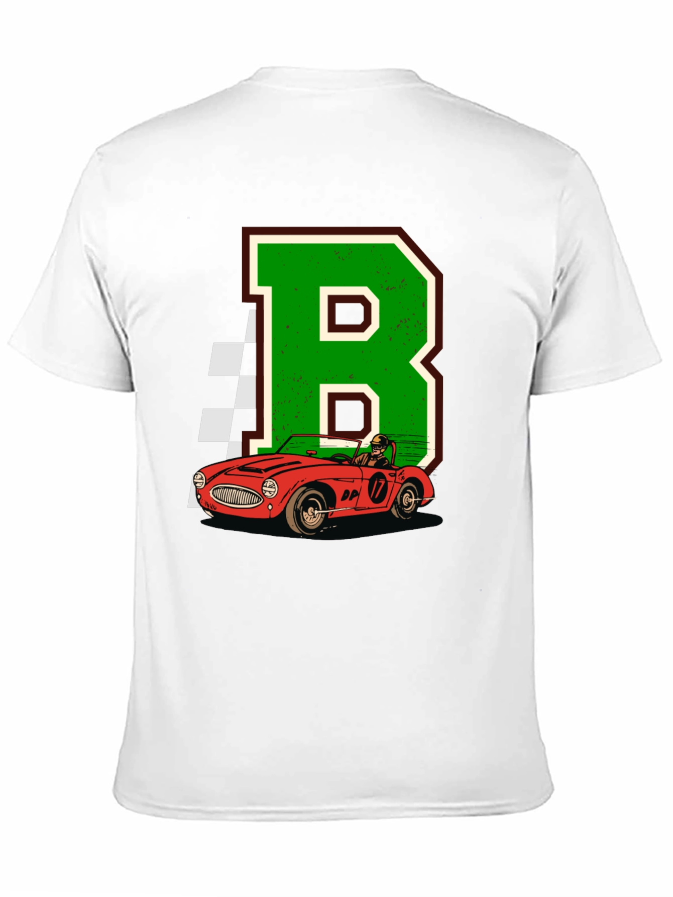 Retro Racing Car Tee - Letter B Design