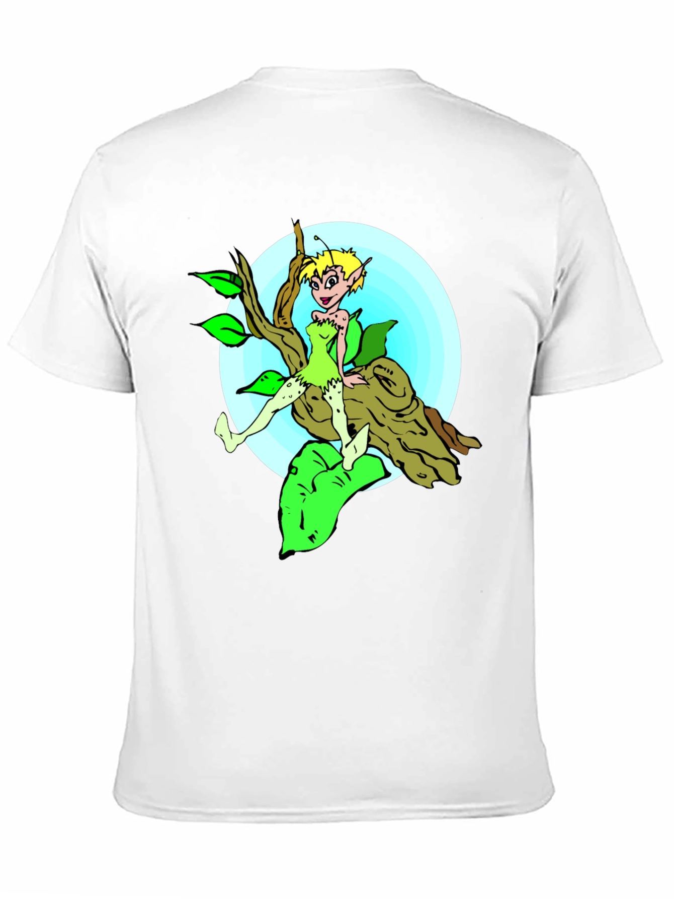 Cartoon Fairy Graphic Tee - Black