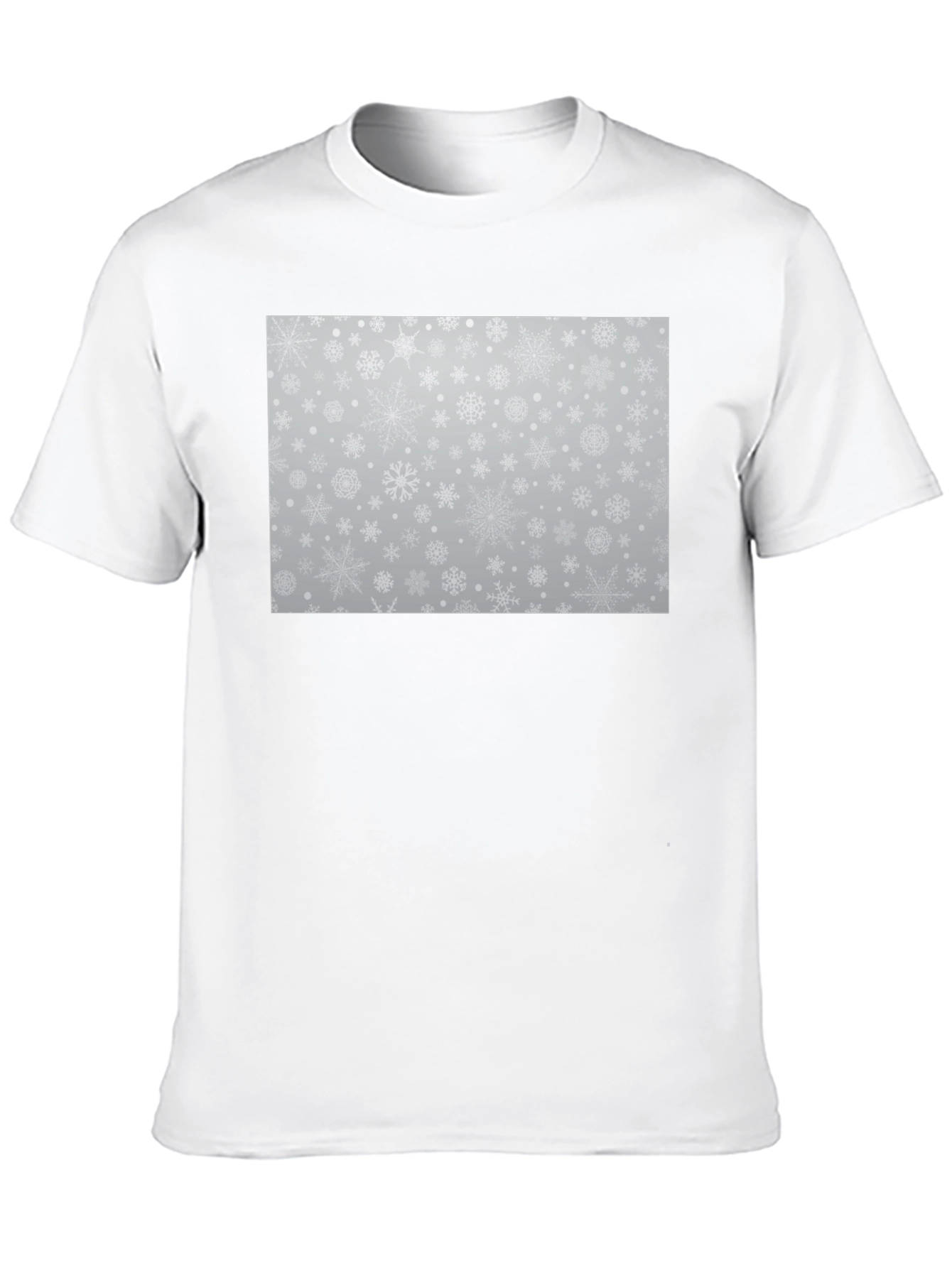 Snowflake Pattern Black Tee - Winter Style