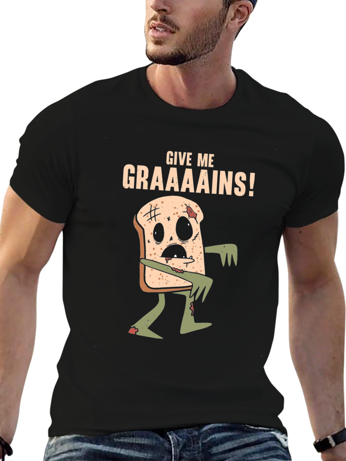 Give Me Graaaains! Zombie Toast Graphic Tee
